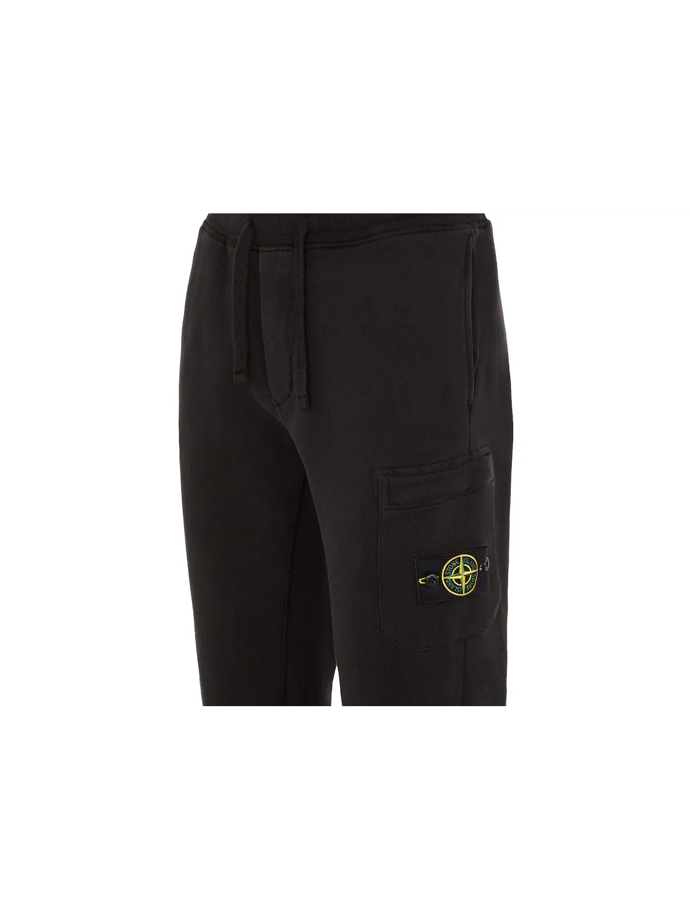 Мужские спортивные штаны из футера с начесом Slim Fit модель Sweatpant Stone Island — изображение 3 из 3, черный