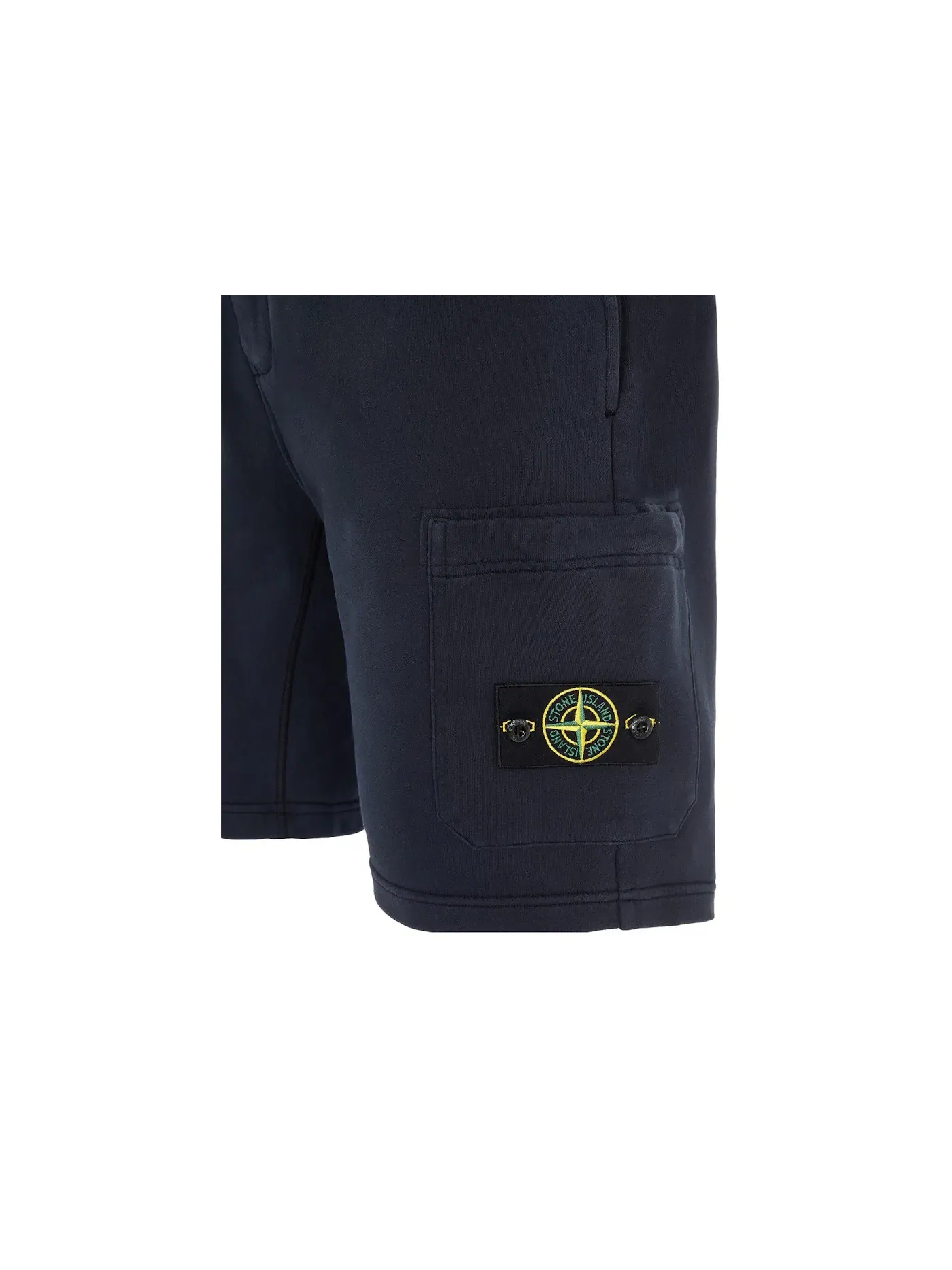 Мужские шорты из футера с окрашиванием Stone Island — изображение 3 из 3, темно-синий