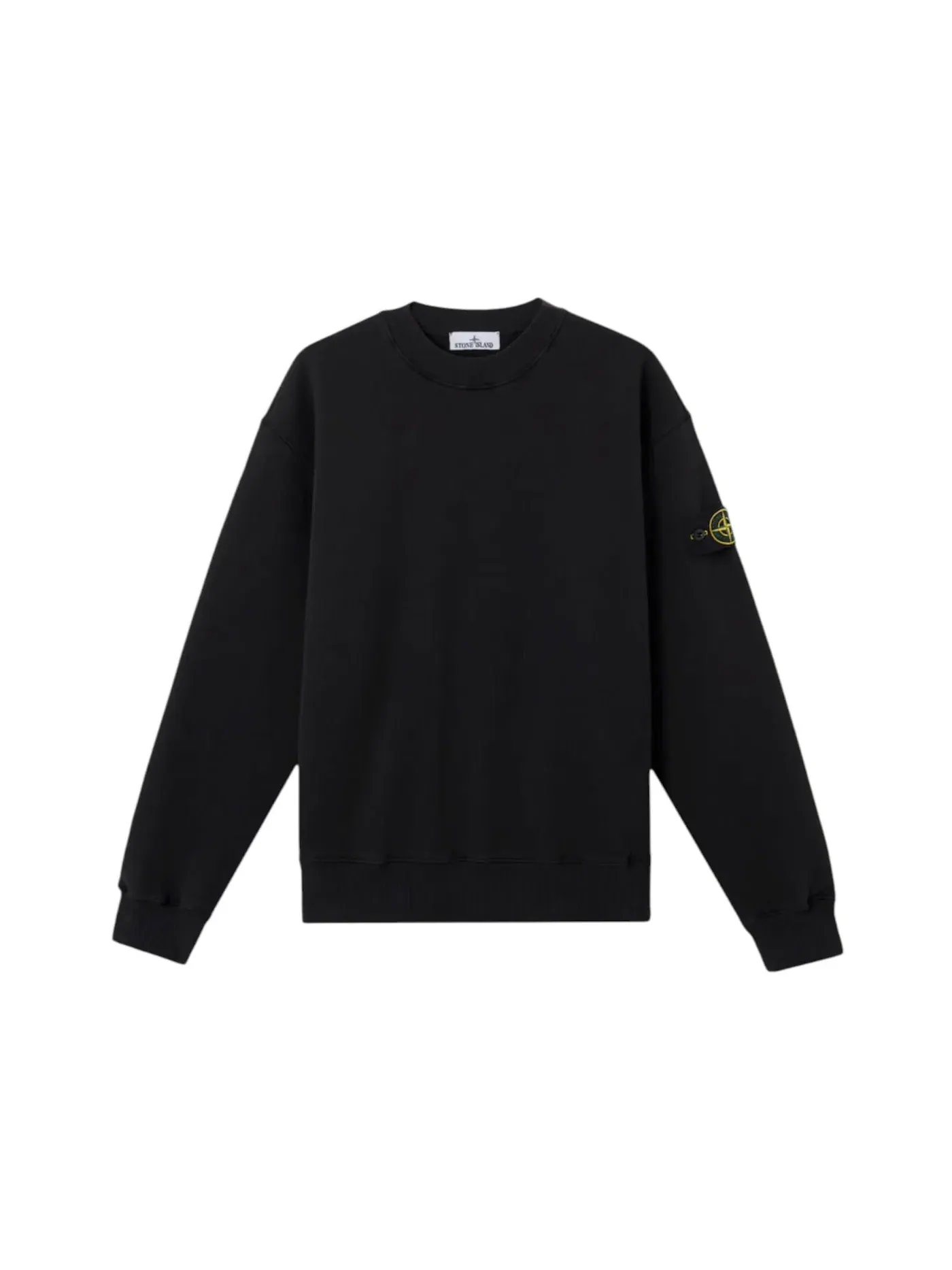 Мужской свитшот из плотного флиса Crewneck Stone Island — изображение 1 из 1, черный