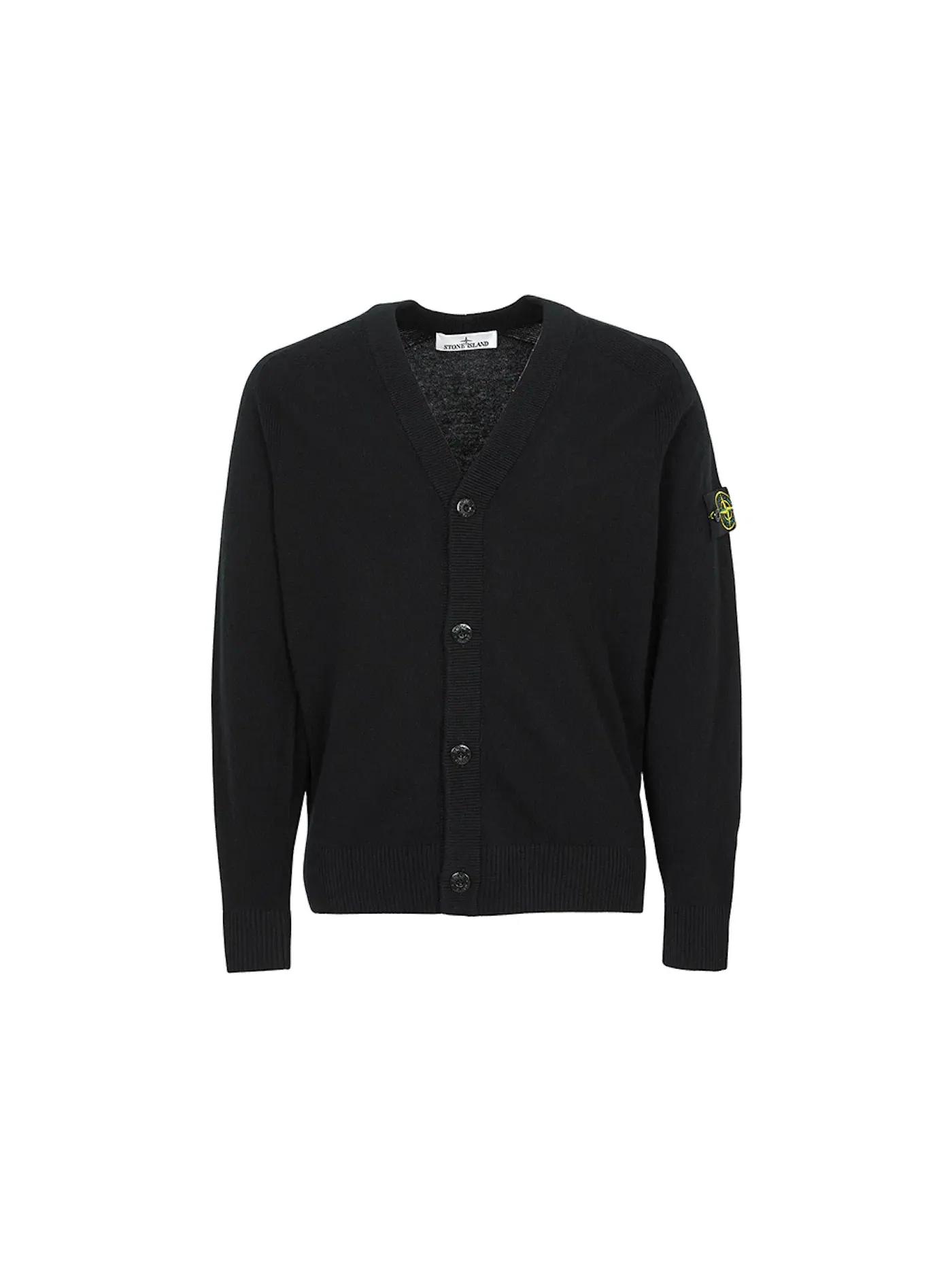 Мужской кардиган с логотипом Stone Island — изображение 1 из 1, черный