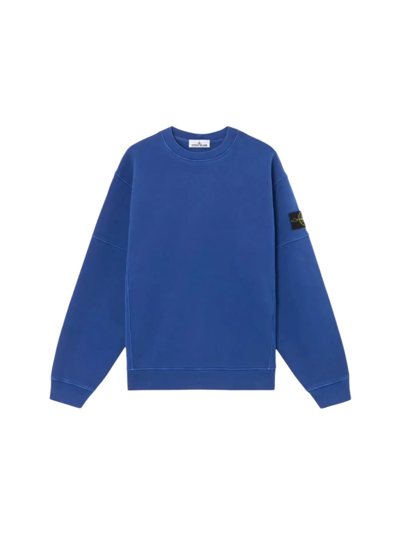Мужской свитшот с воротником-стойкой из органического хлопка Crewneck Stone Island — изображение 1 из 1, синий