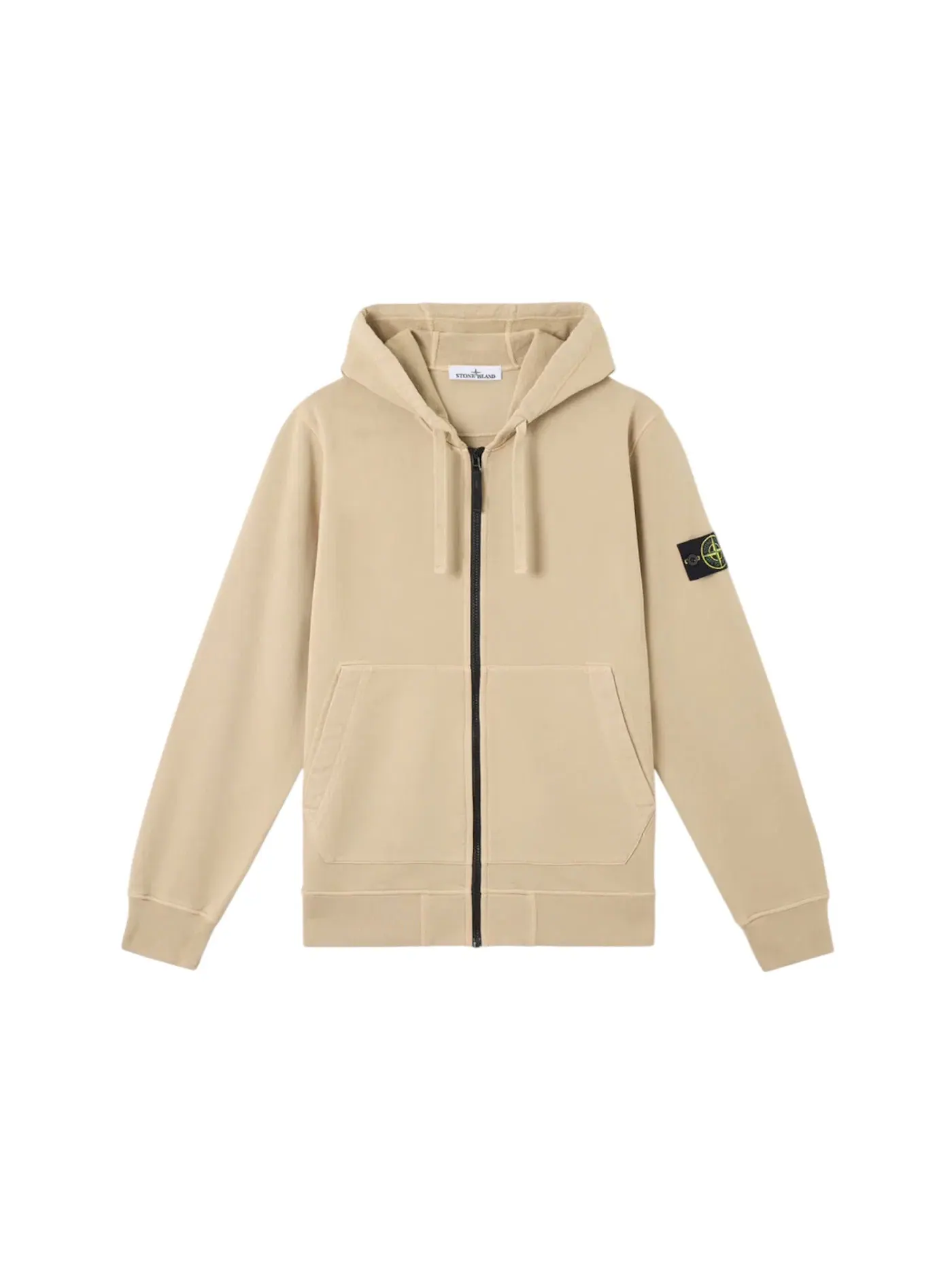 Мужской свитшот на молнии из органического хлопка с флисом Stone Island — изображение 1 из 1, пустынный