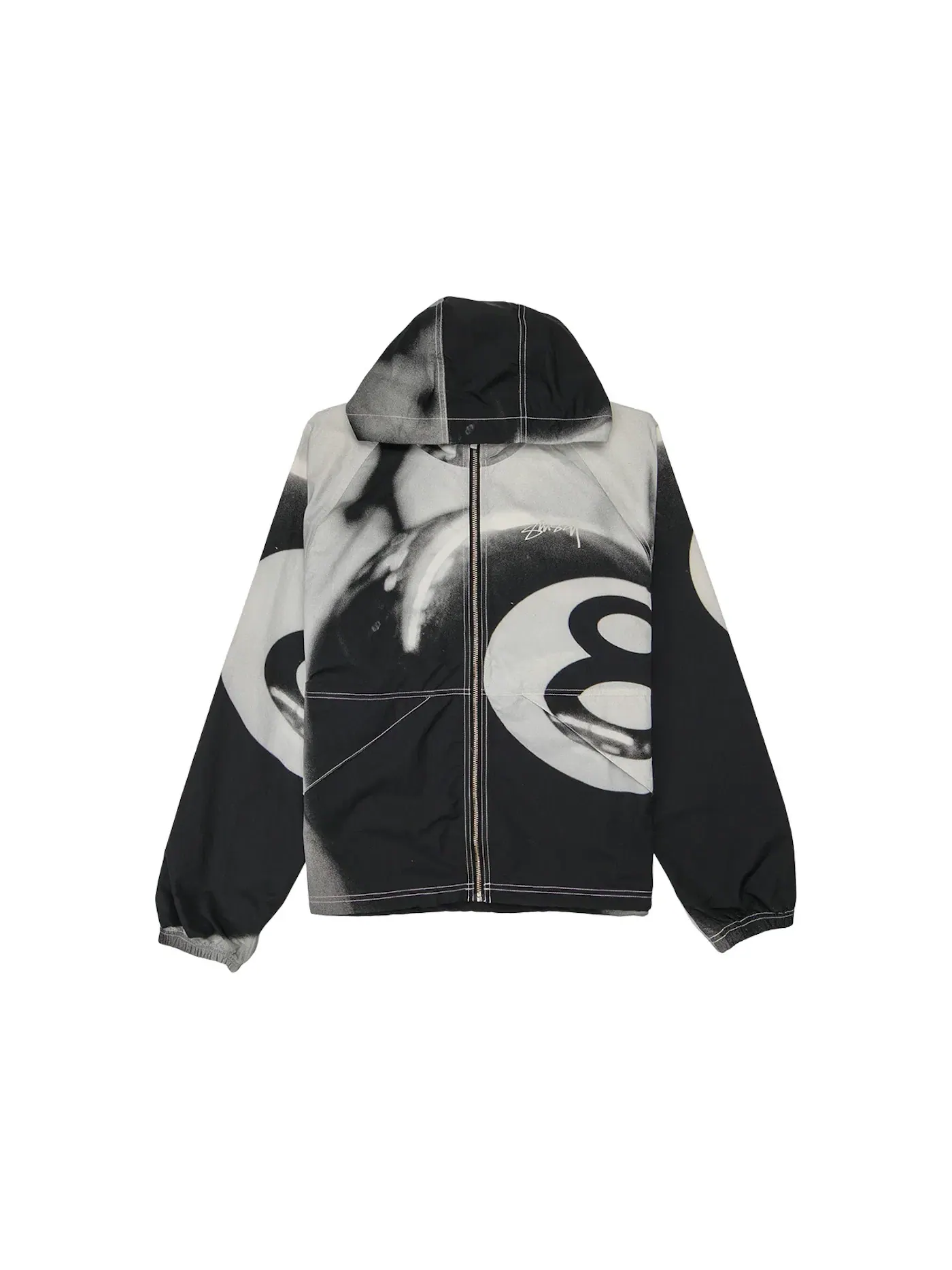 Мужская куртка из нейлона с принтом 8 Ball Stussy — изображение 1 из 2, серый