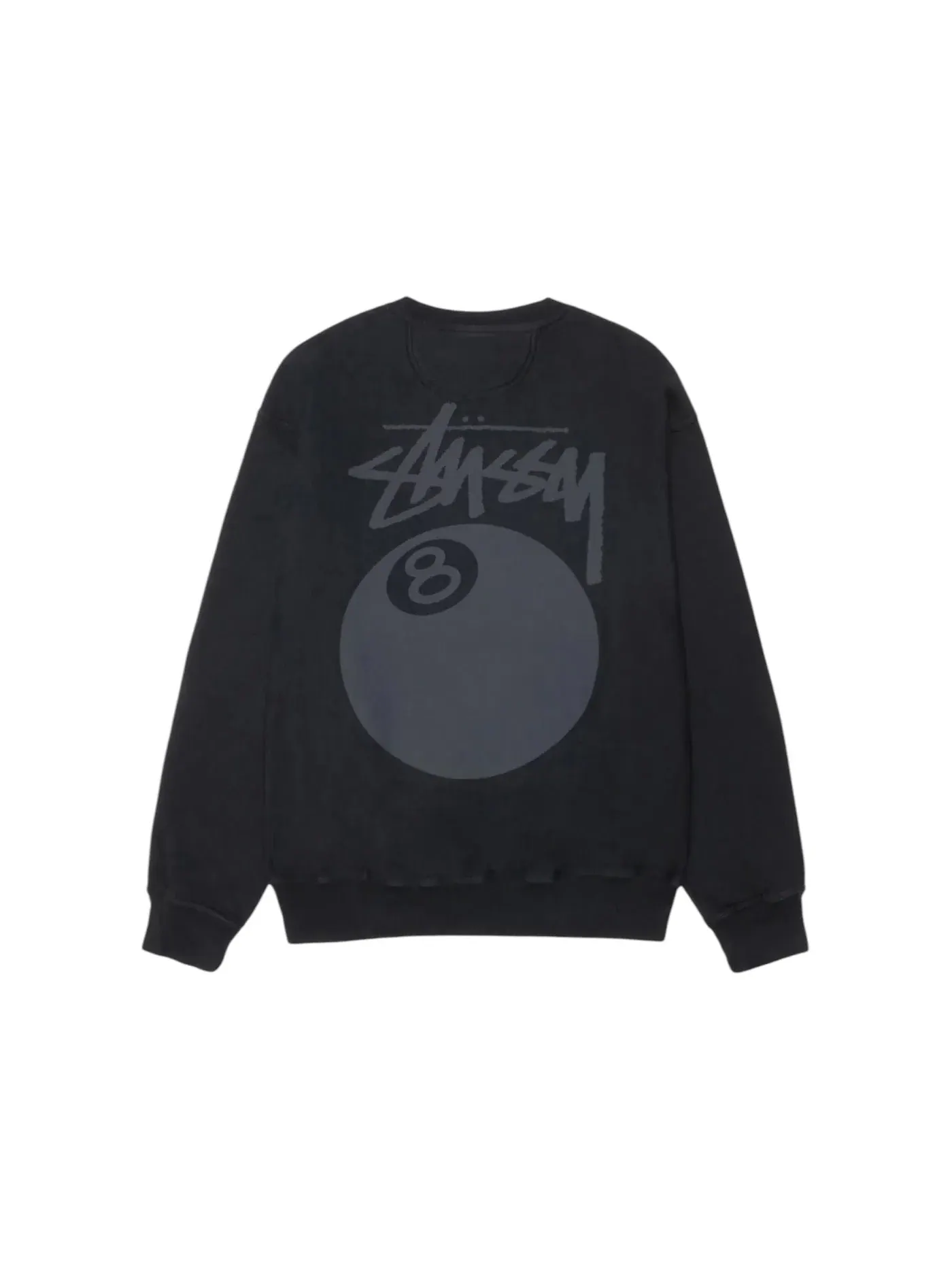 Мужской свитшот с пигментным окрашиванием Crew Stussy — изображение 1 из 2, черный