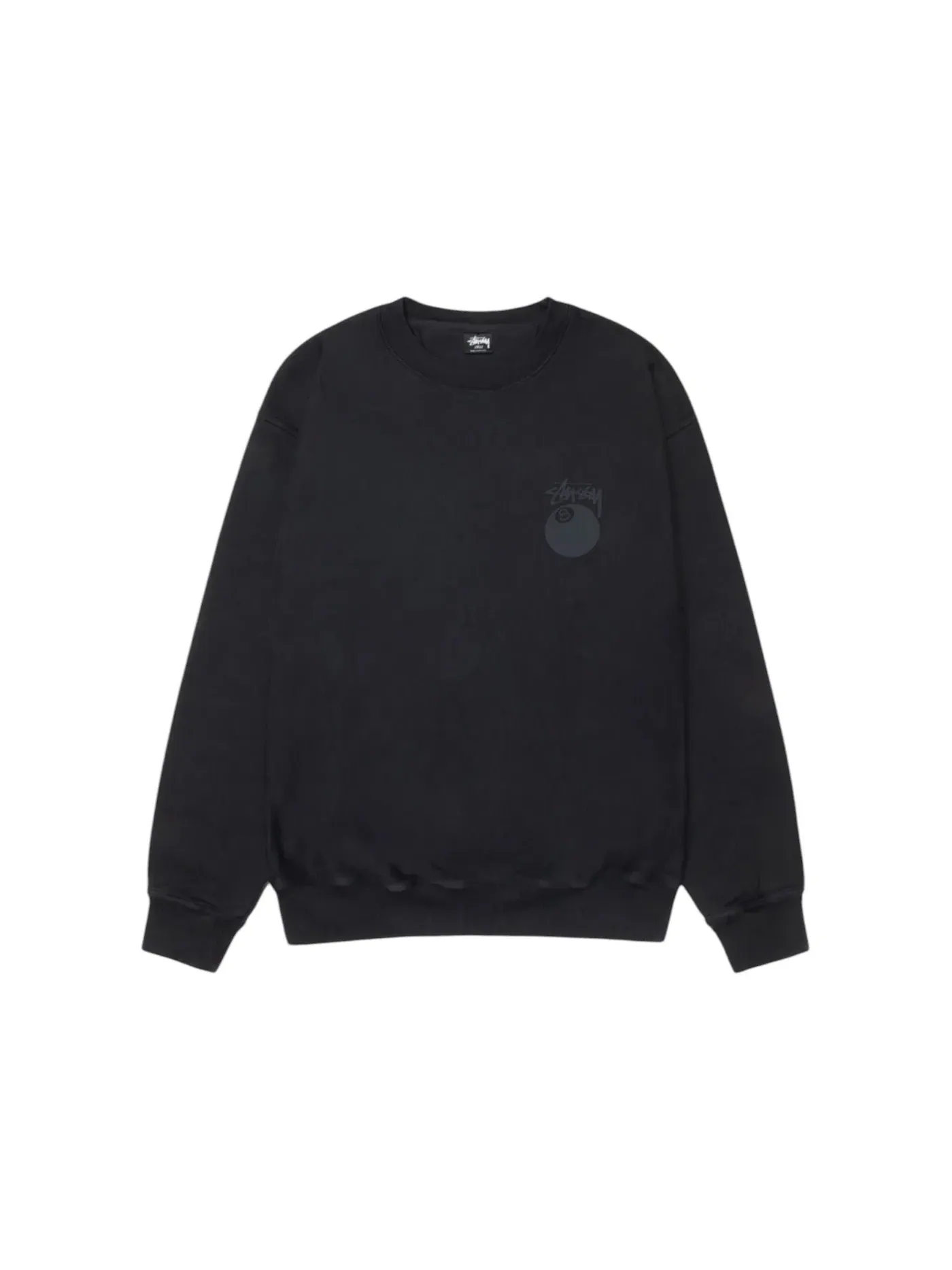 Мужской свитшот с пигментным окрашиванием Crew Stussy — изображение 2 из 2, черный