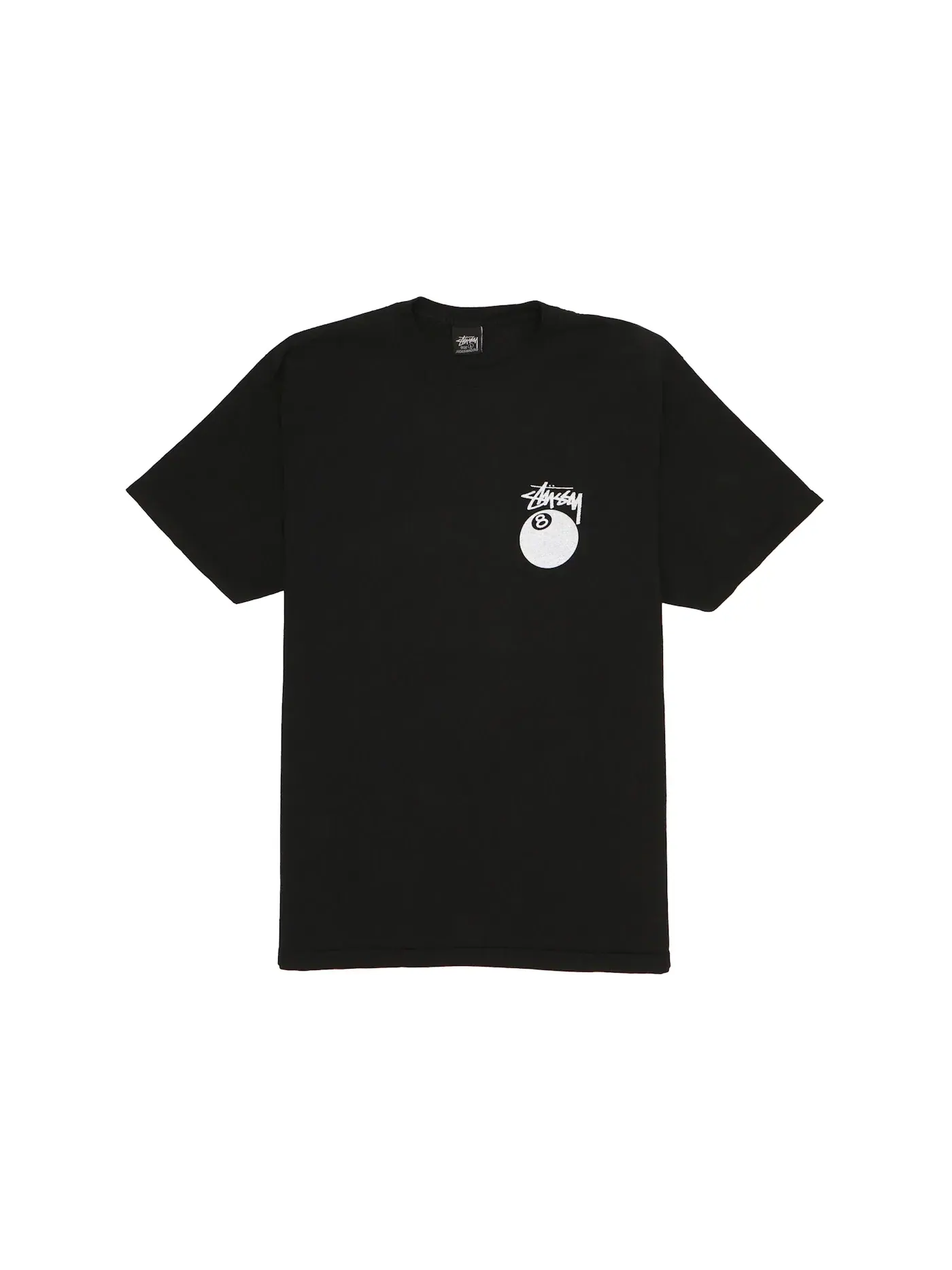 Мужская футболка с принтом 8 Ball Pigment Dyed Tee Stussy — изображение 1 из 1, черный