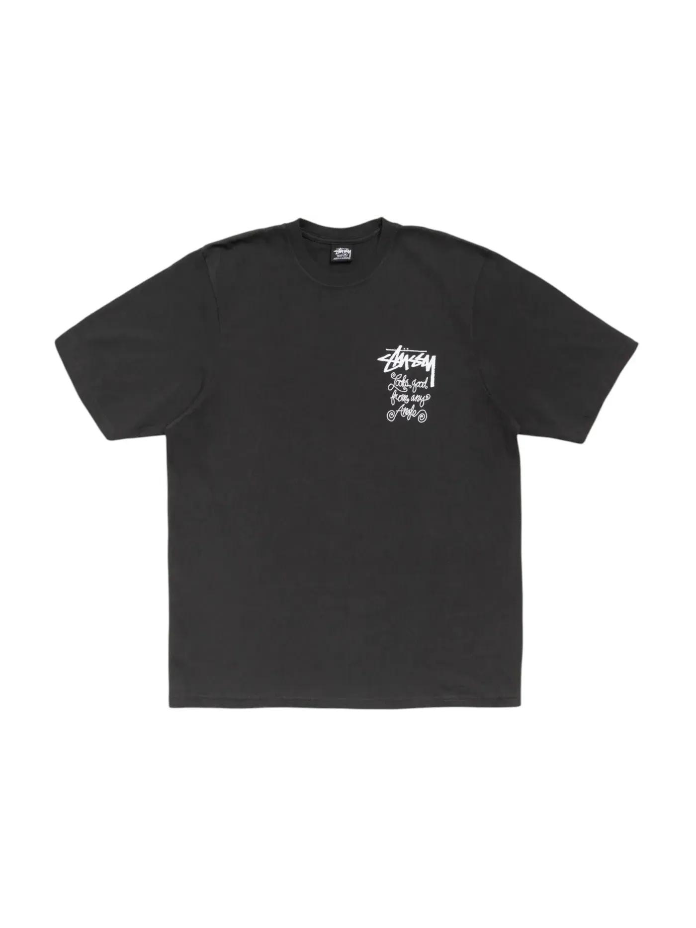 Унисекс футболка с пигментным окрашиванием Stussy Tee — изображение 1 из 2, черный