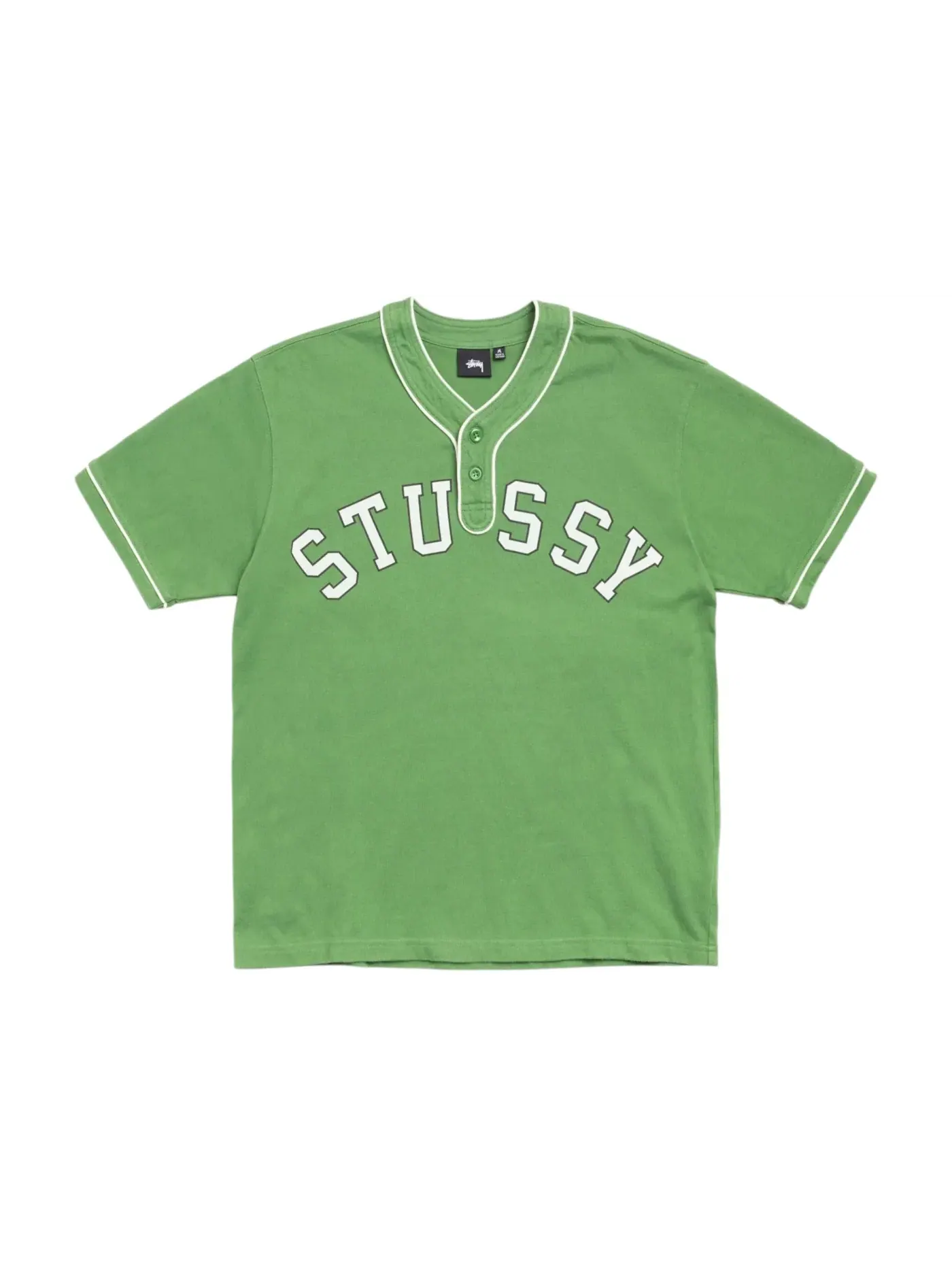 Мужская бейсбольная джерси с принтом Stussy — изображение 1 из 2, зеленый