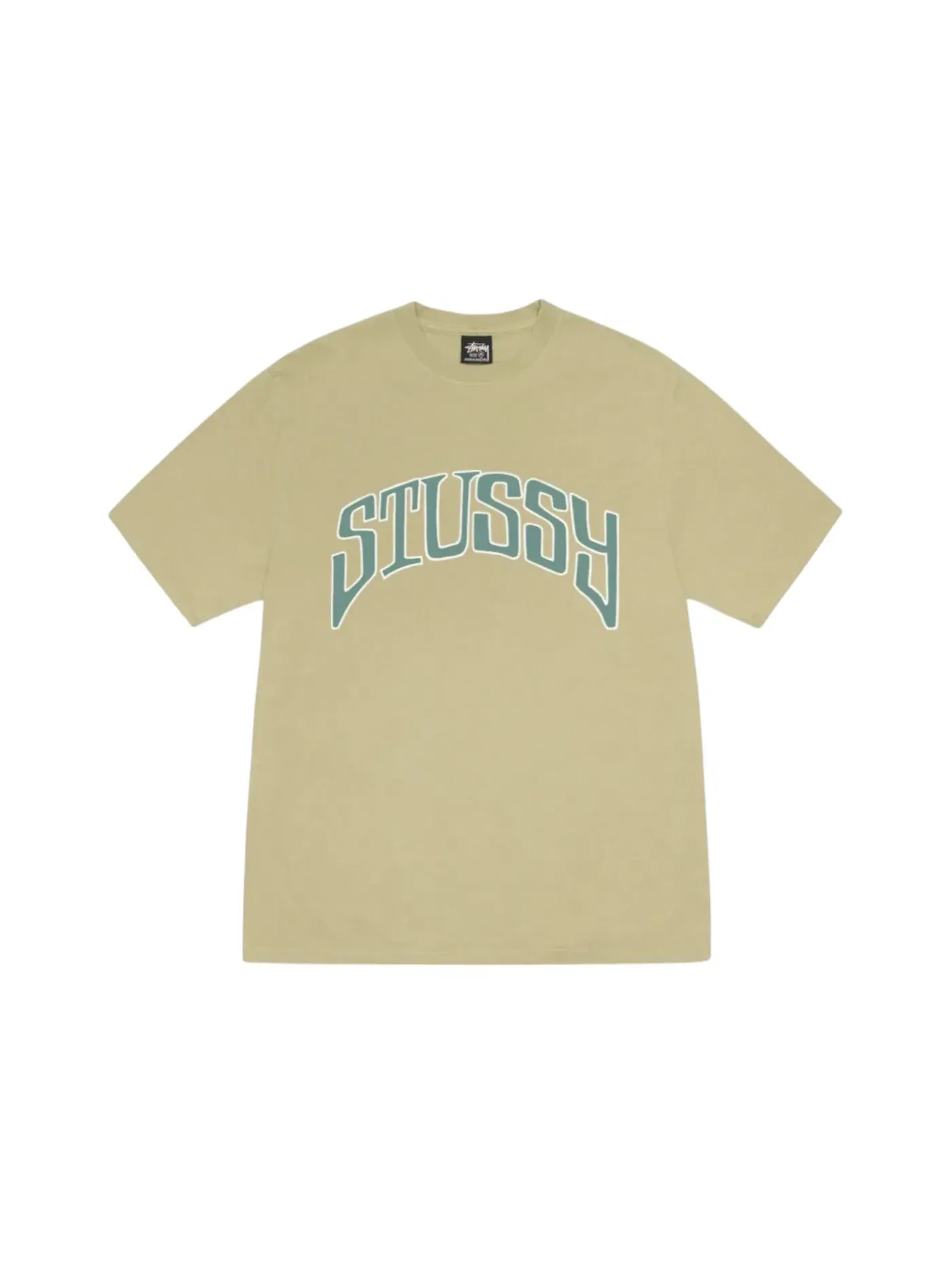 Мужская футболка с принтом Arched Pigment Dyed Tee Stussy, Elm — изображение 1 из 1