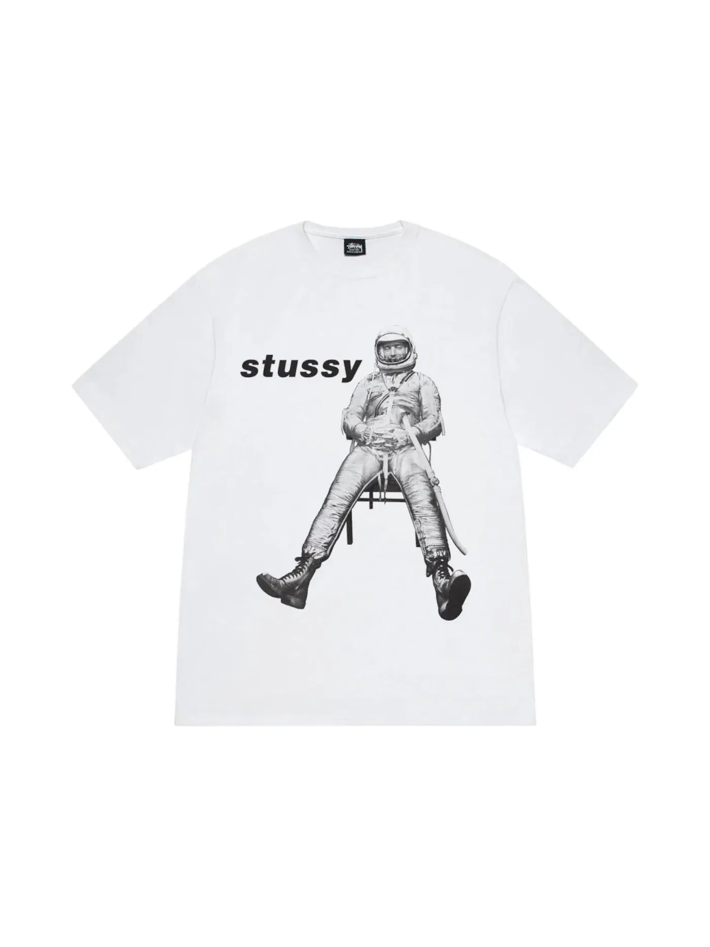 Мужская футболка с принтом Astronaut Stussy — изображение 1 из 1, белый