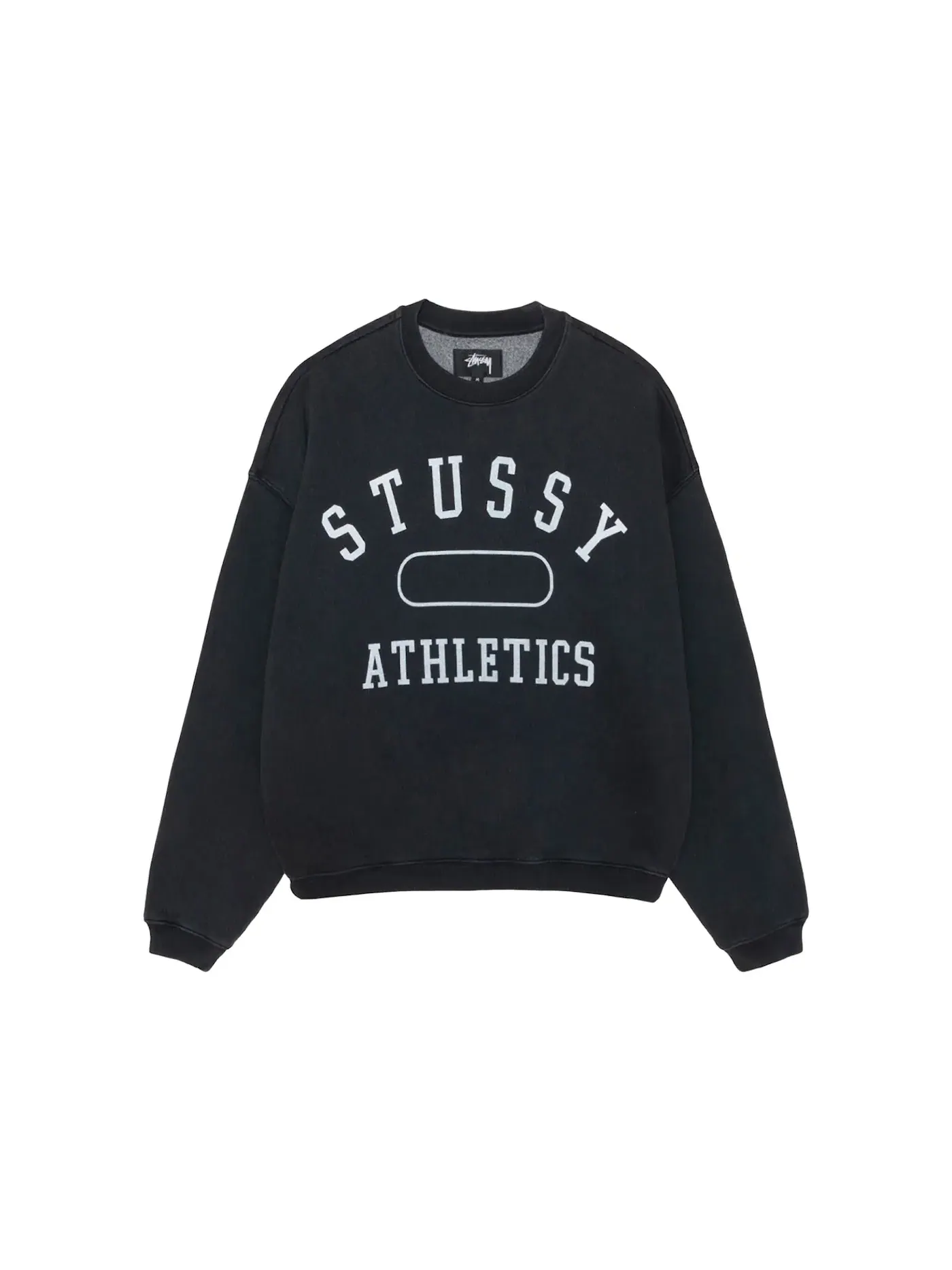 Мужской свитшот с принтом Stussy Crew — изображение 1 из 2, черный