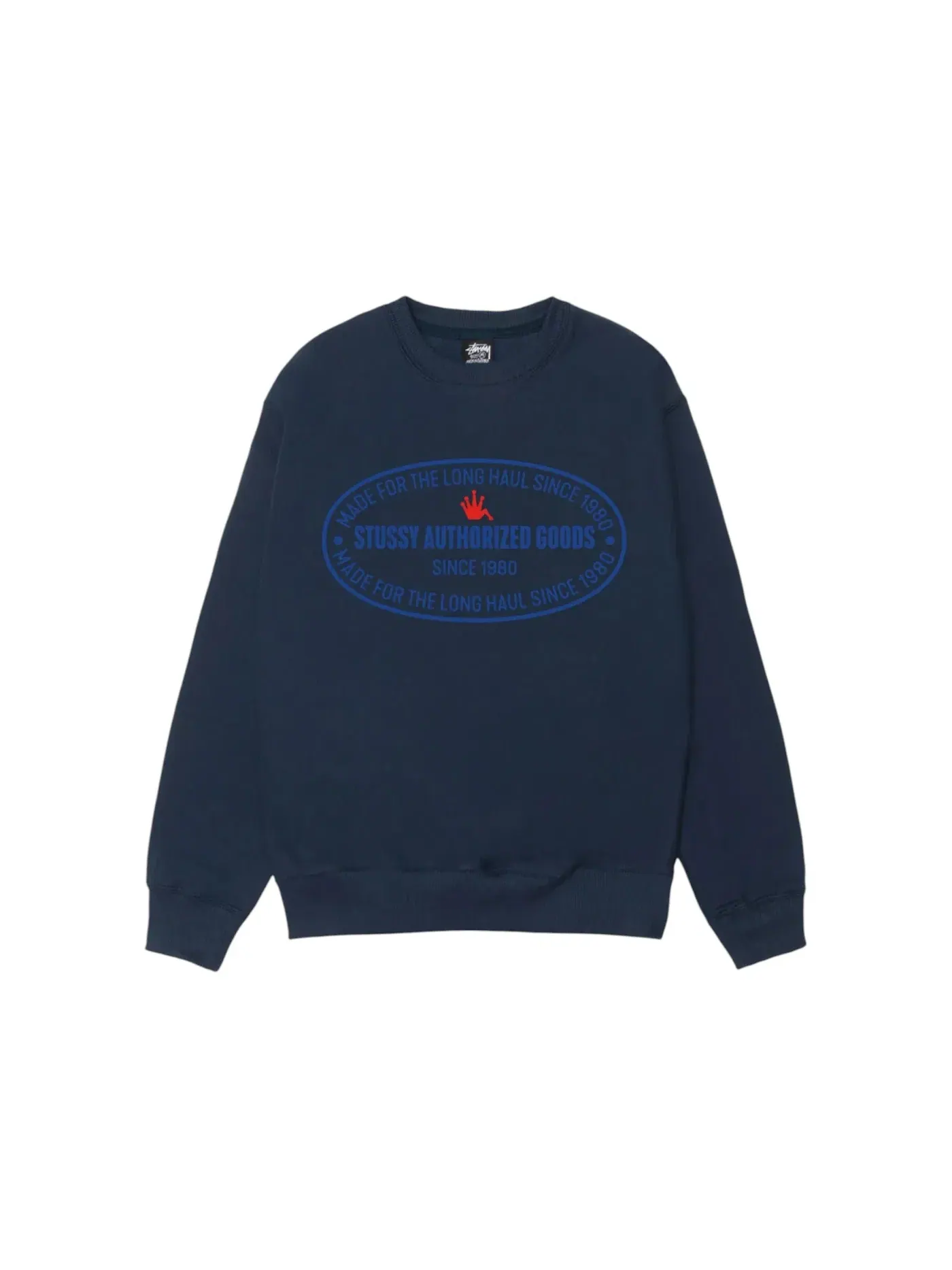Мужской свитшот с длинным рукавом Crew Stussy — изображение 1 из 1, темно-синий