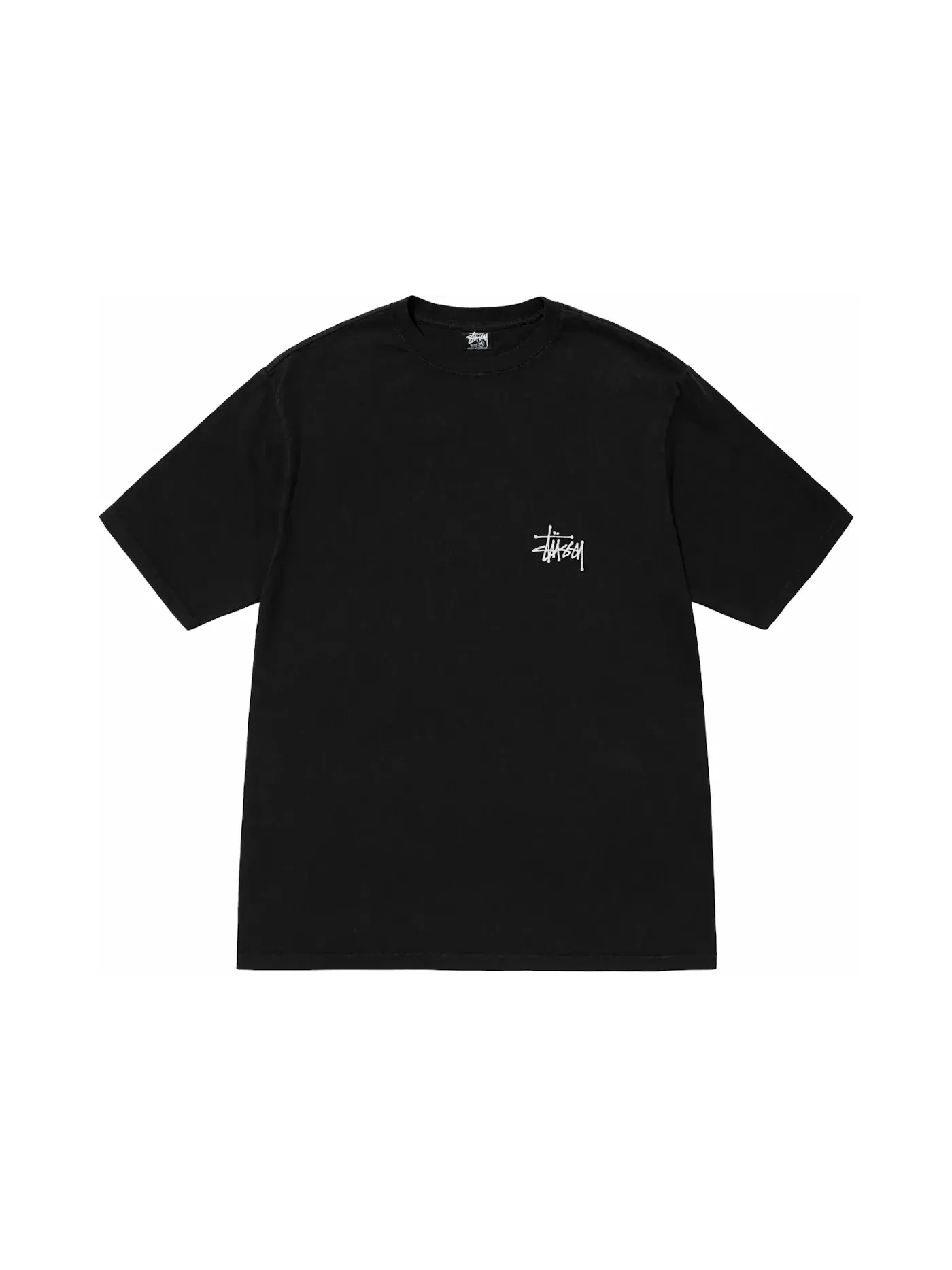 Мужская футболка с пигментным окрашиванием Tee Stussy — изображение 2 из 2, черный