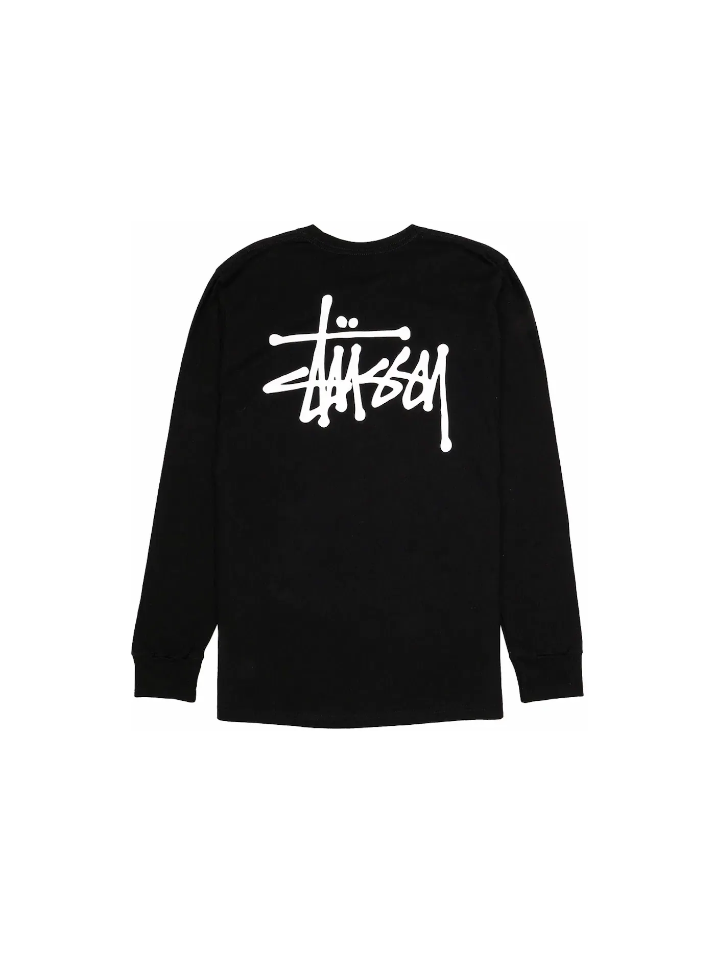 Мужская футболка с длинным рукавом Stussy Basic Stussy Pigment Dyed L/S T-shirt — изображение 1 из 2, черный
