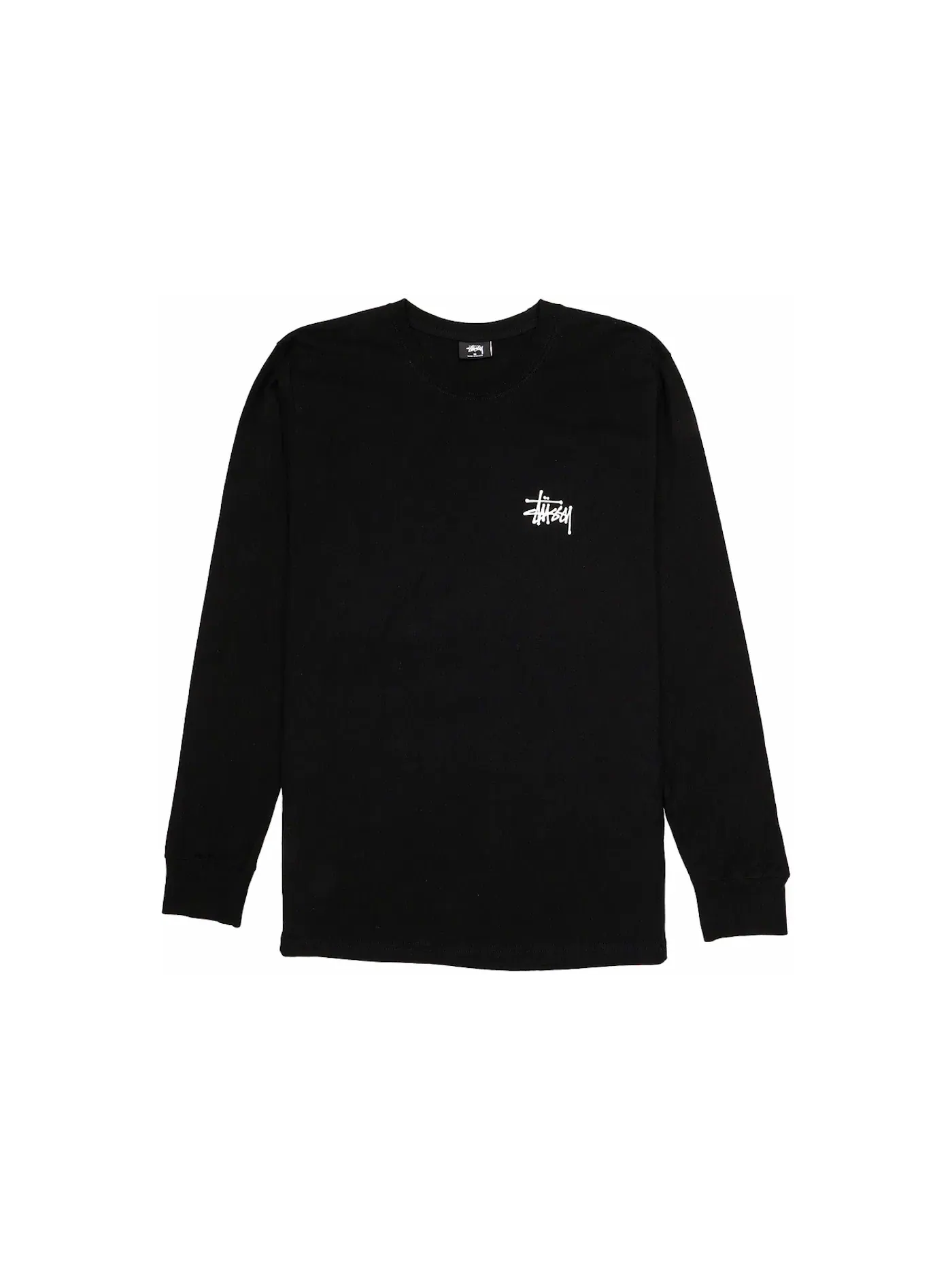 Мужская футболка с длинным рукавом Stussy Basic Stussy Pigment Dyed L/S T-shirt — изображение 2 из 2, черный