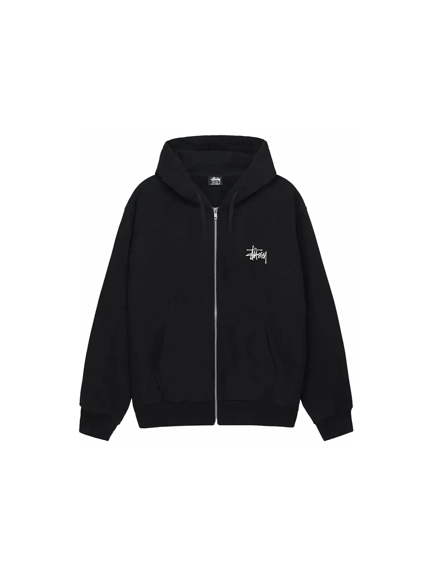 Мужская худи с застежкой-молнией Stussy Basic Stussy Zip Hoodie — изображение 1 из 2, черный