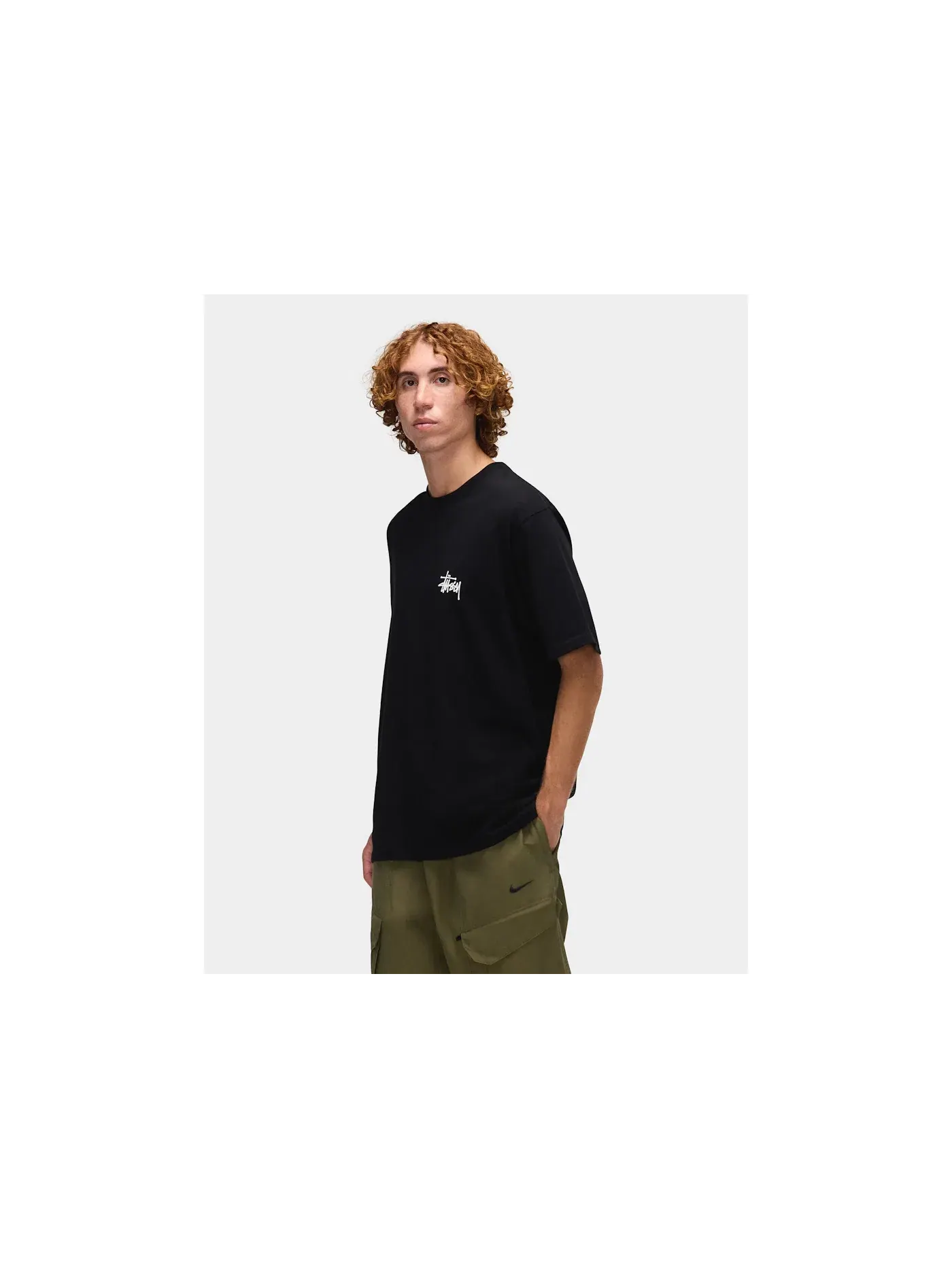 Мужская футболка с принтом Stussy Basic T-Shirt Stussy — изображение 4 из 6, черный