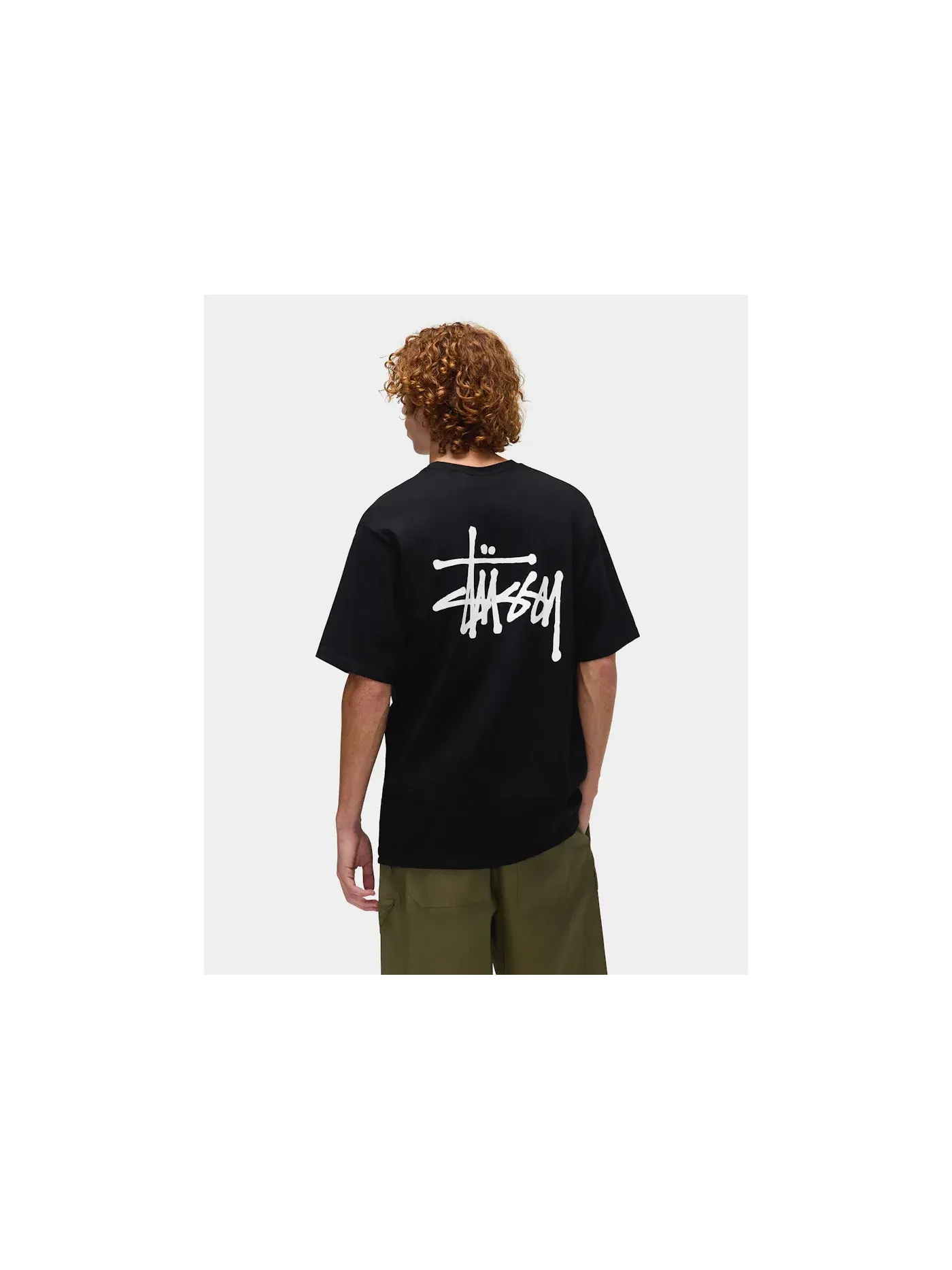 Мужская футболка с принтом Stussy Basic T-Shirt Stussy — изображение 5 из 6, черный