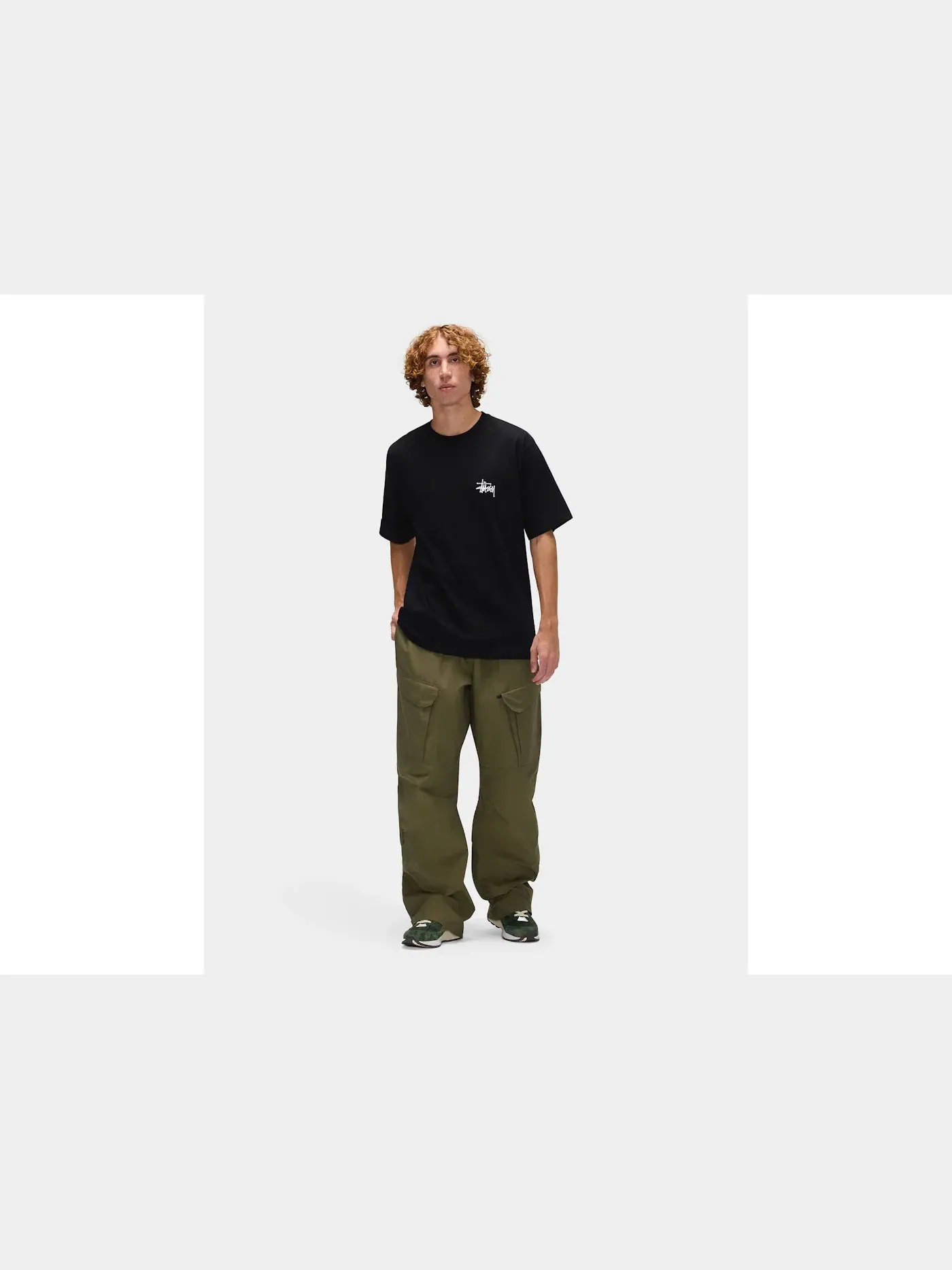 Мужская футболка с принтом Stussy Basic T-Shirt Stussy — изображение 6 из 6, черный