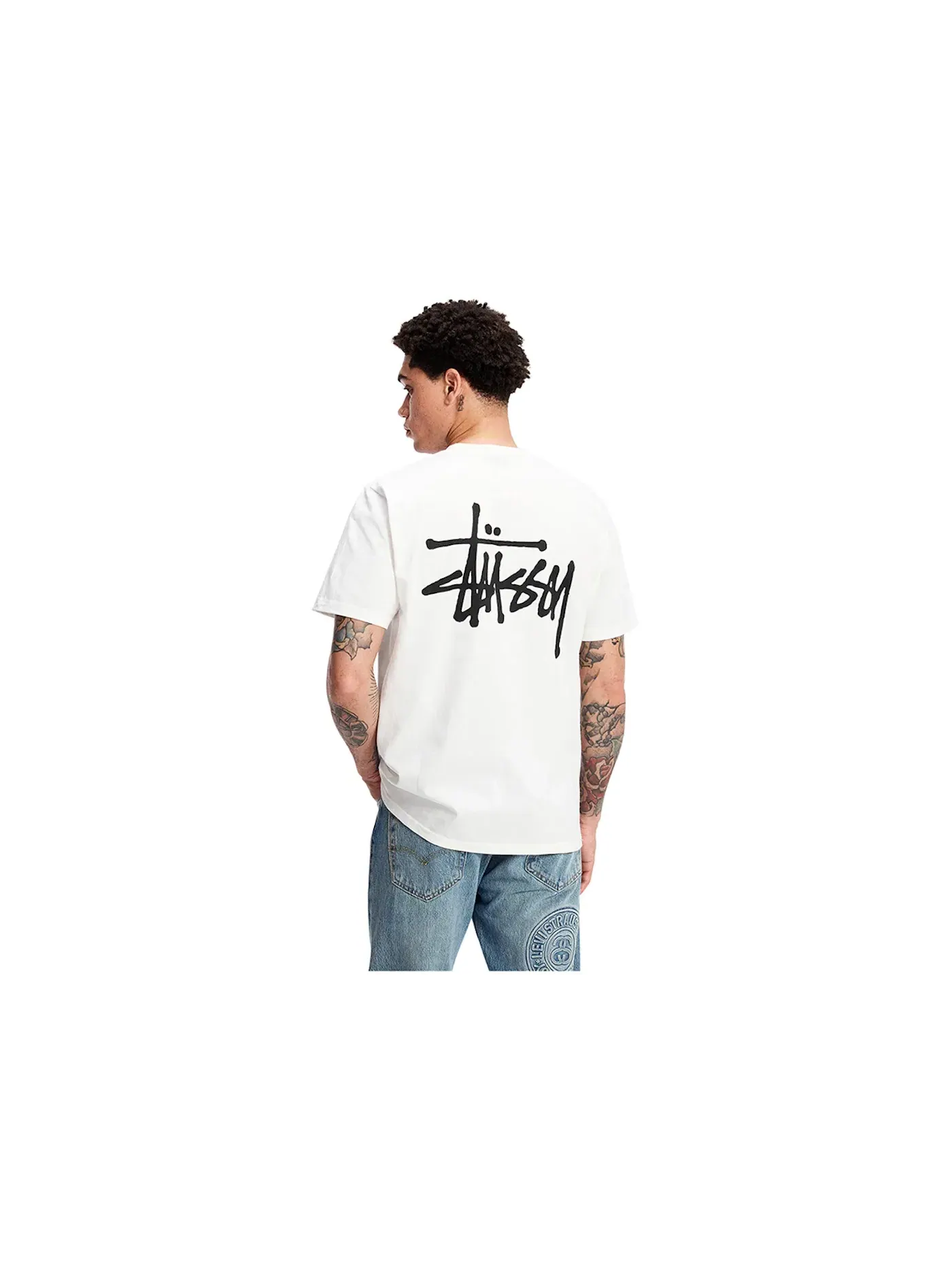 Мужская футболка с принтом Stussy T-shirt Stussy — изображение 4 из 4, белый