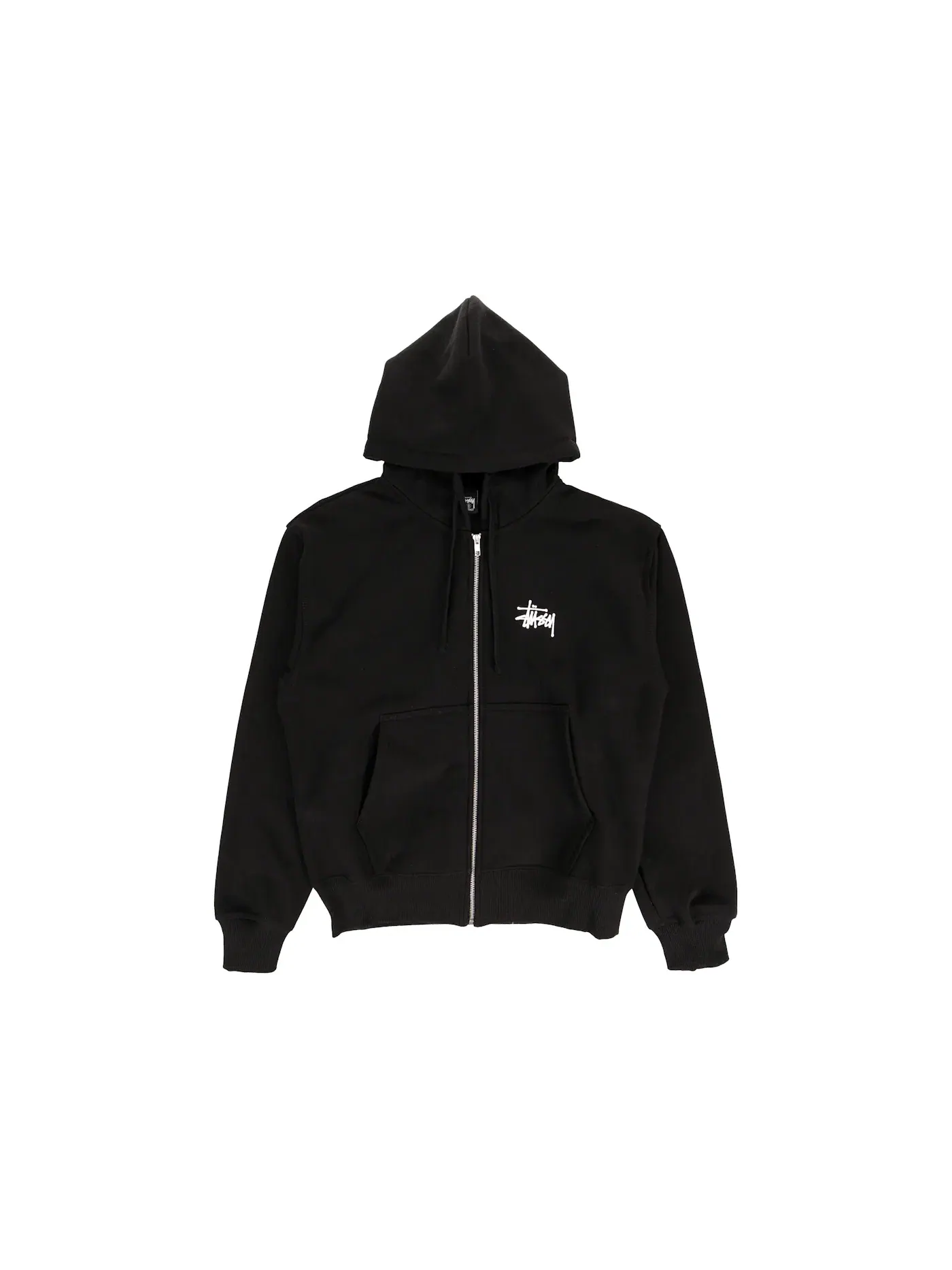 Мужская худи на молнии Basic Zip Hoodie Stussy — изображение 2 из 2, черный