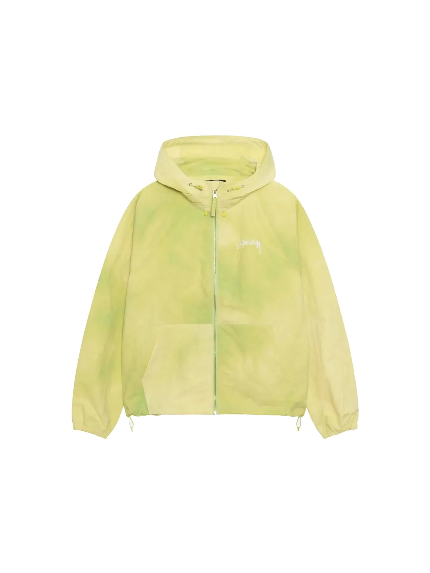 Мужское худи с капюшоном и принтом Stussy — изображение 1 из 2, лаймовый