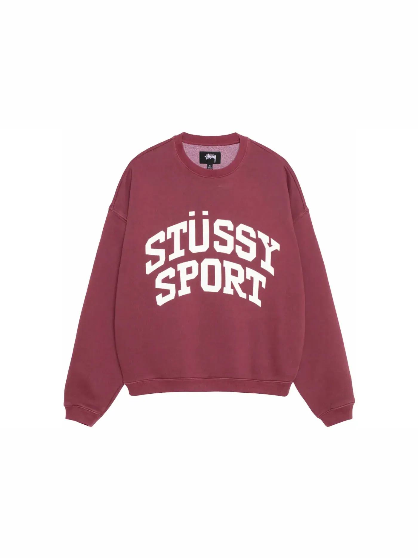 Мужской свитшот с принтом Stussy Crew — изображение 1 из 2, бордовый
