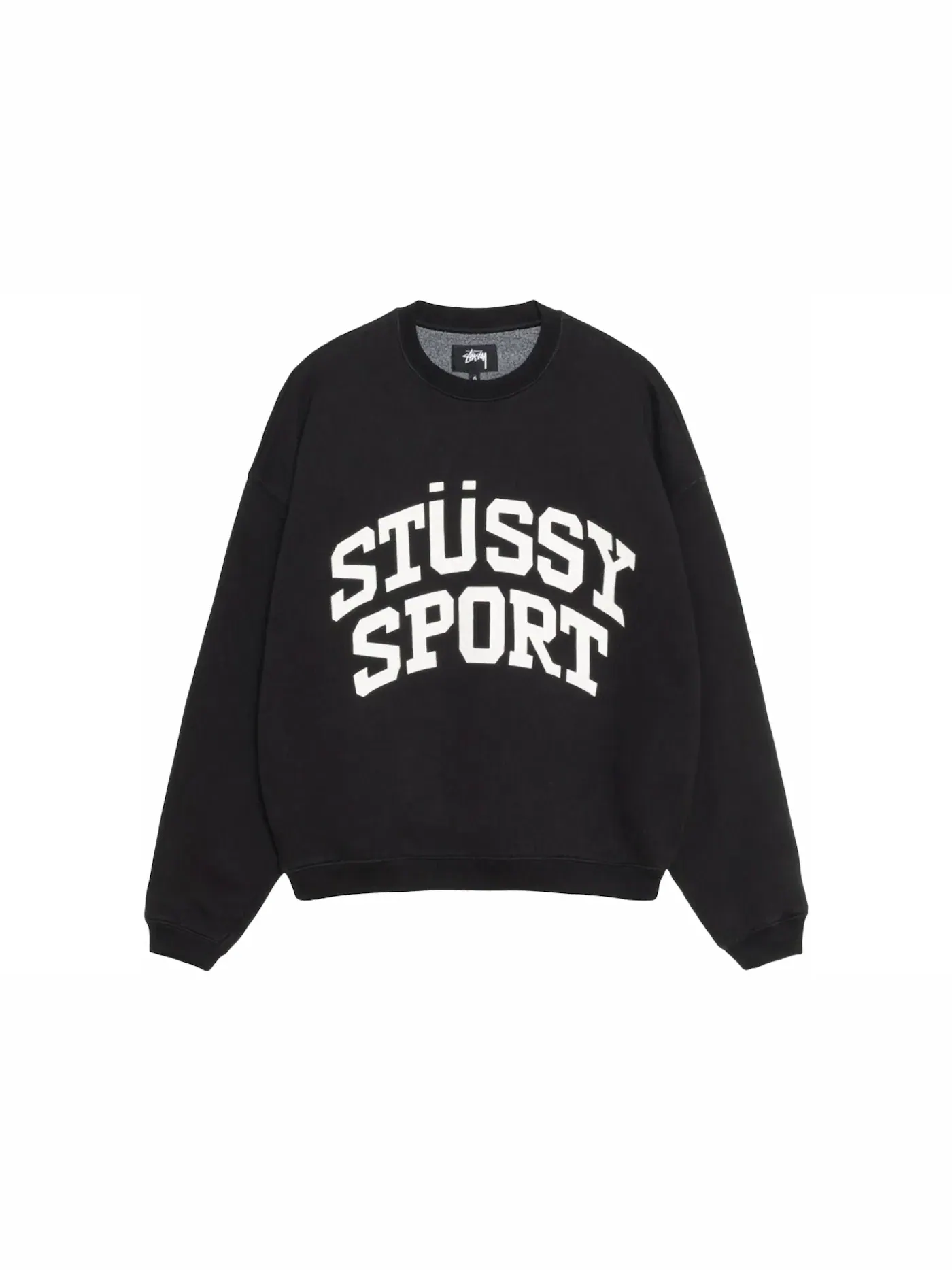 Мужской свитшот с принтом Stussy Crew — изображение 1 из 2, черный