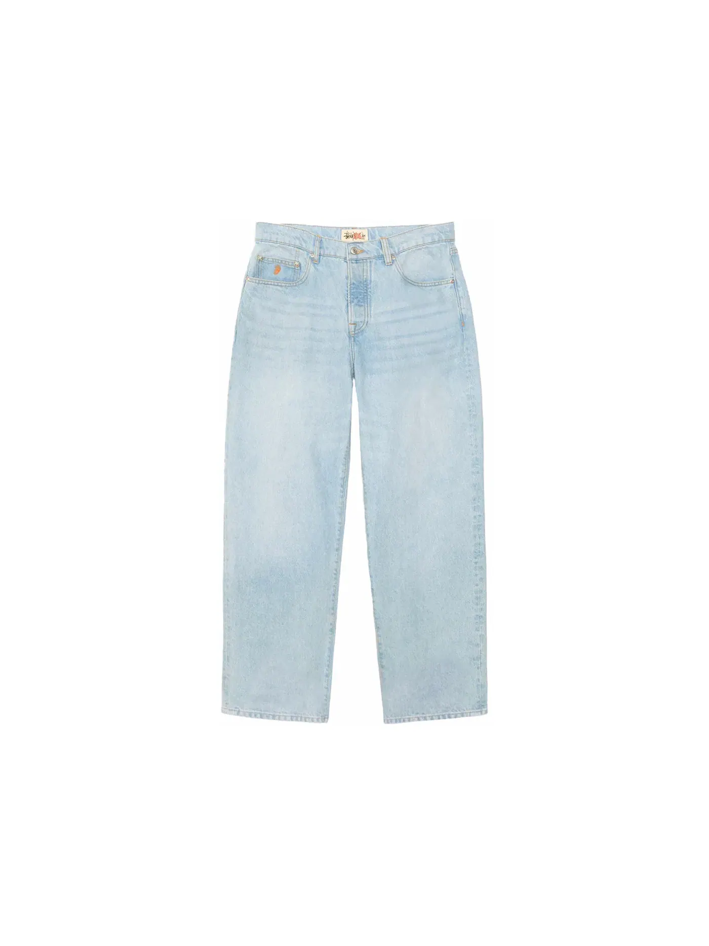 Мужские джинсы с завышенной талией Big Ol' Jean Stussy — изображение 1 из 2, светлая стирка