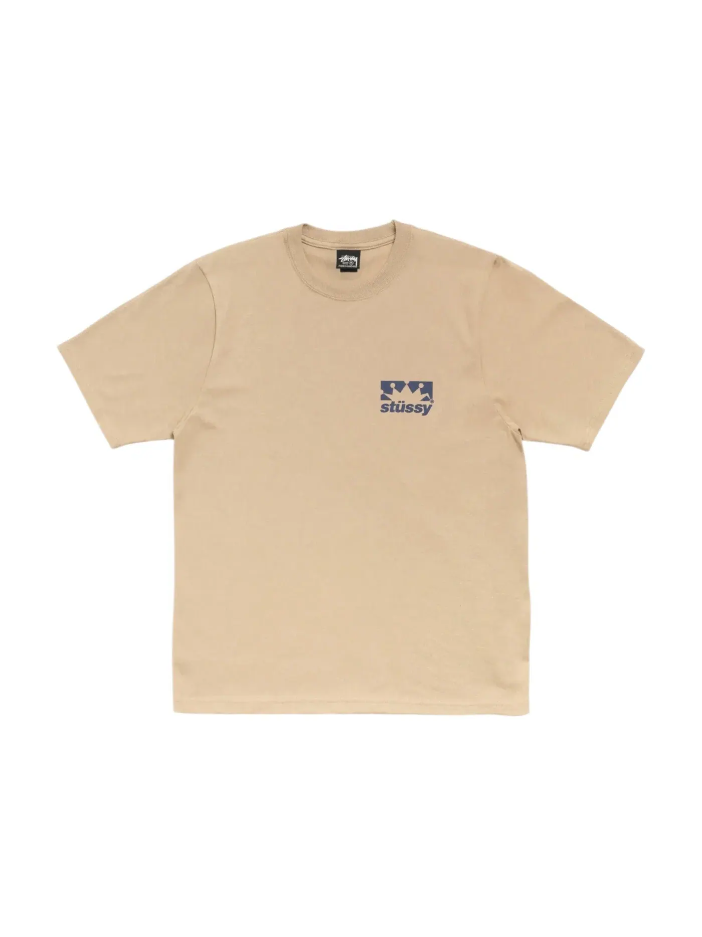 Мужская футболка с принтом Box Crown Stussy — изображение 1 из 2, хаки