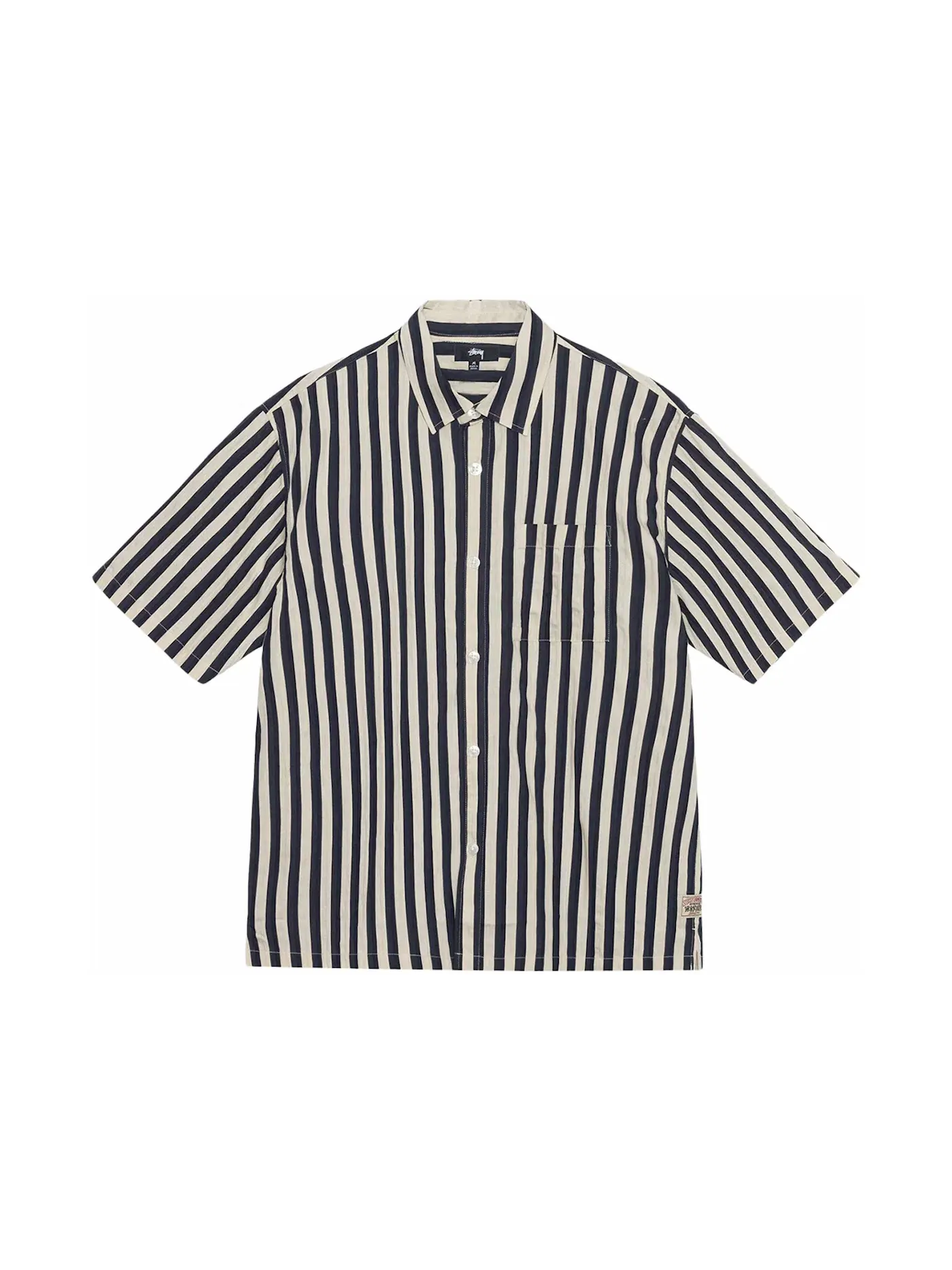 Мужская рубашка с полосами Stussy Shirt — изображение 1 из 2, темно-синий