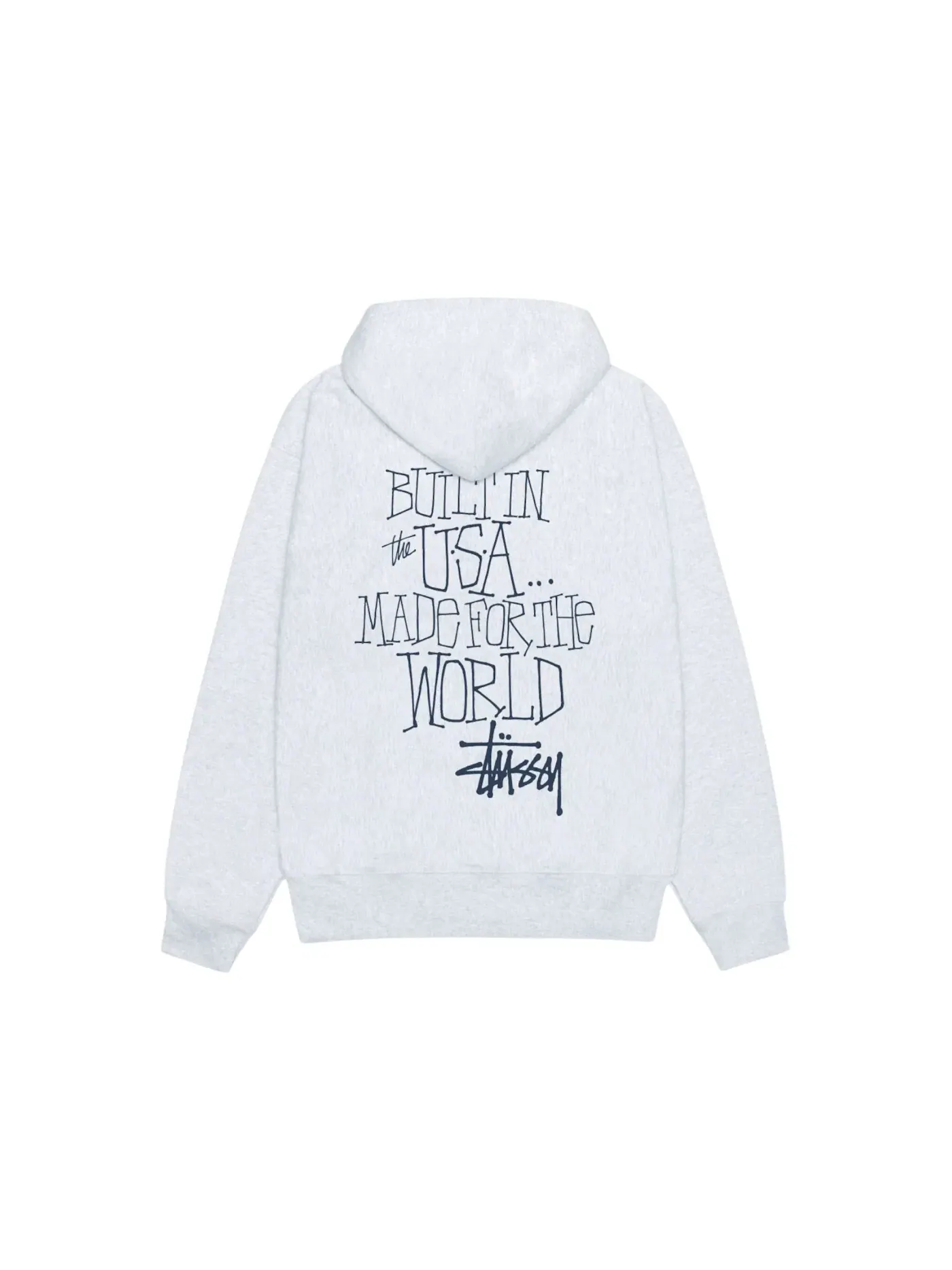 Мужской худи с принтом Built In USA Stussy — изображение 1 из 2, пепельный вереск
