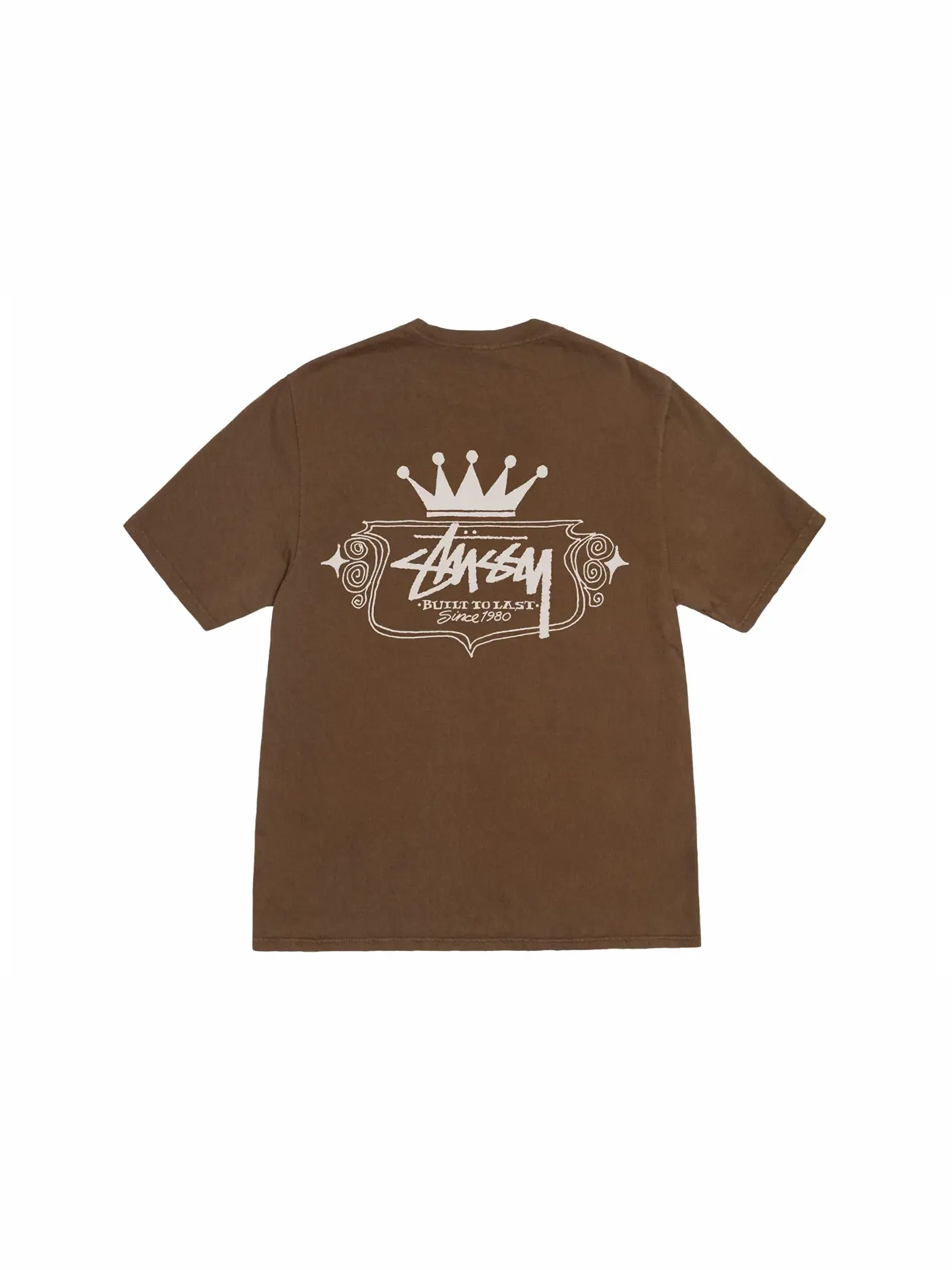 Мужская футболка с пигментным окрашиванием Tee Stussy — изображение 1 из 2, коричневый