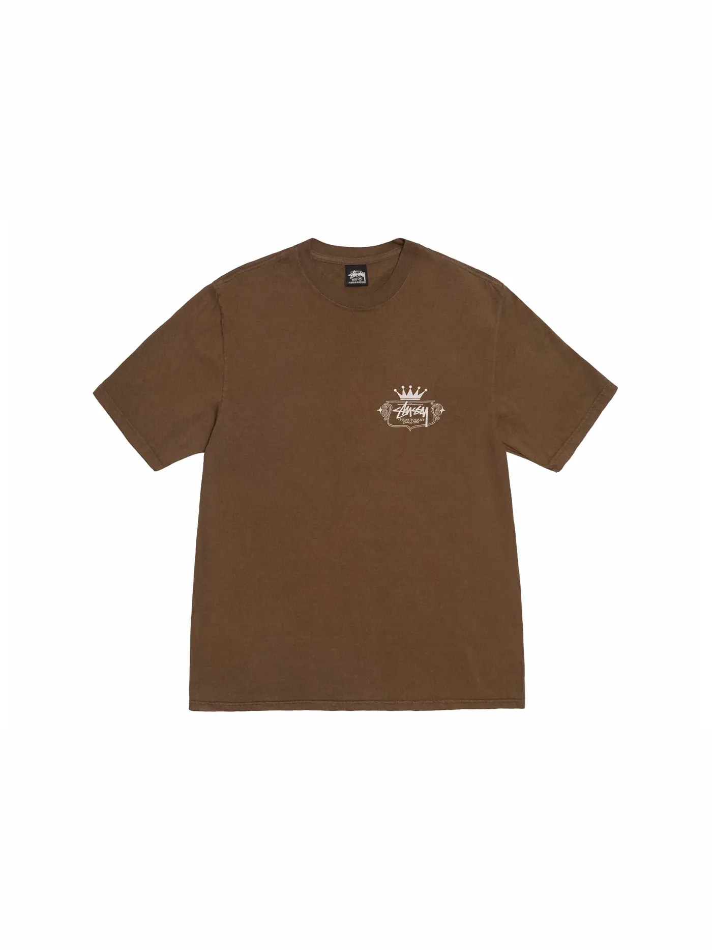 Мужская футболка с пигментным окрашиванием Tee Stussy — изображение 2 из 2, коричневый