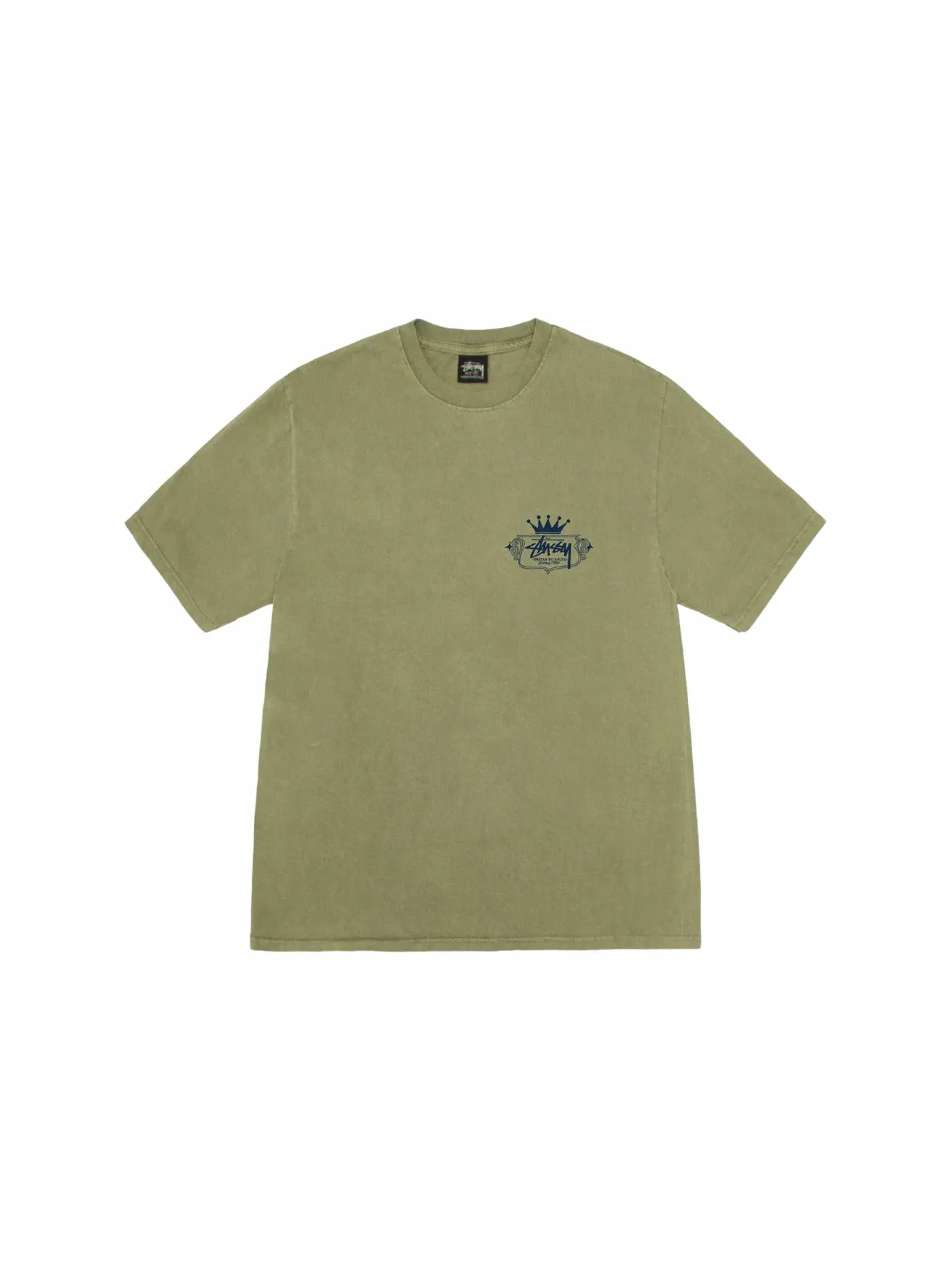 Мужская футболка с пигментным окрашиванием Stussy Built To Last Tee — изображение 2 из 2, оливковый