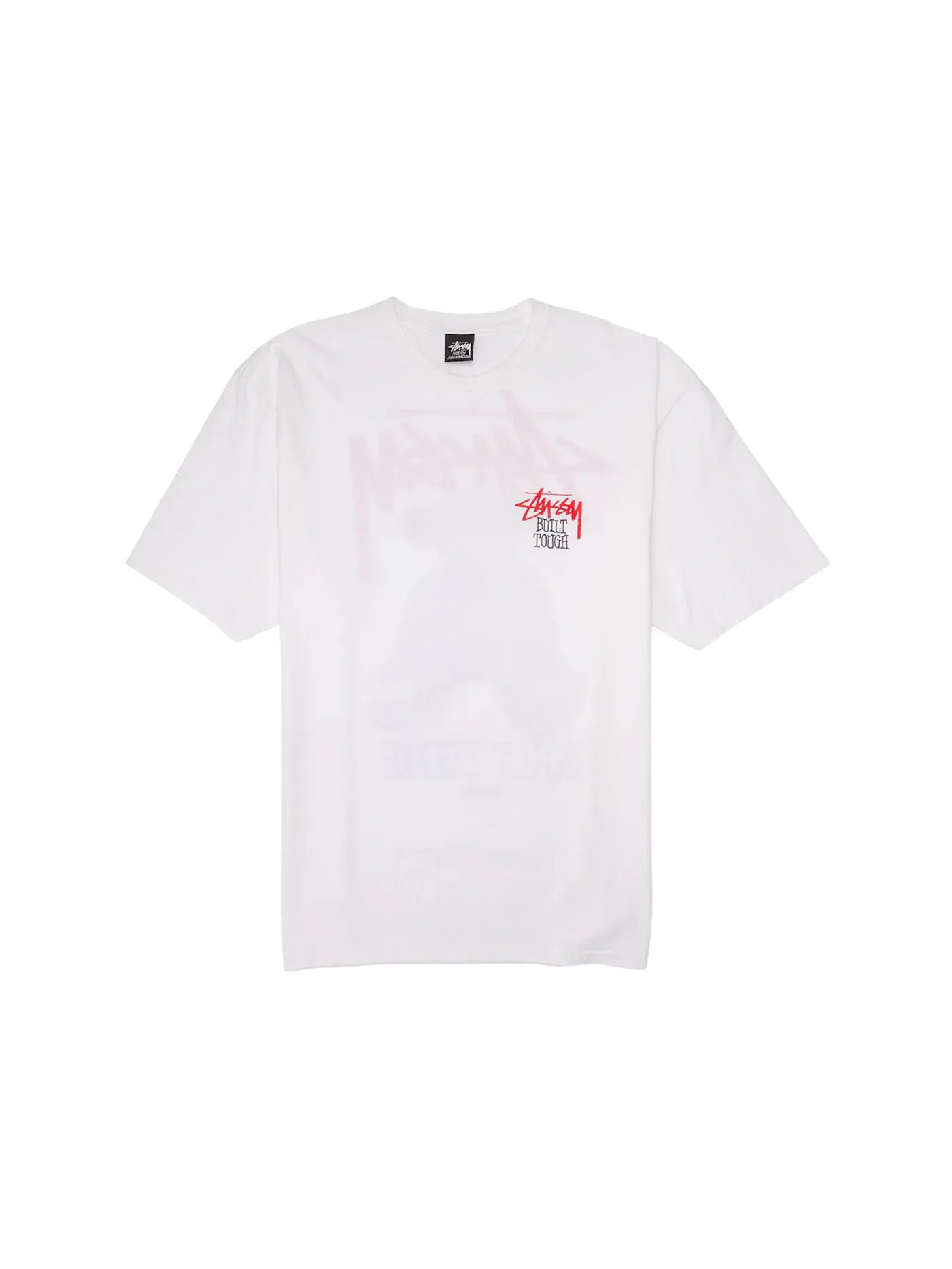 Мужская футболка с принтом Stussy Built Tough Stussy — изображение 2 из 2, белый