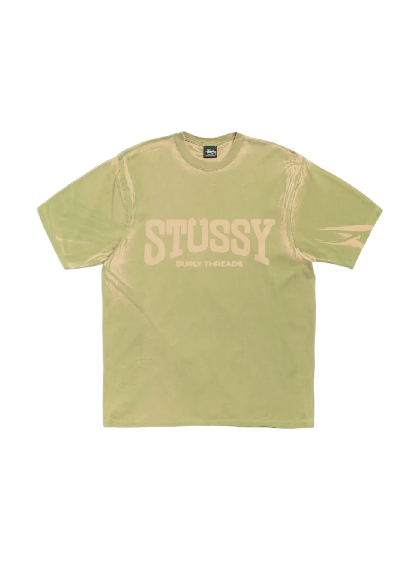 Мужская футболка с каменной стиркой Stussy Burly Stone Washed Tee — изображение 1 из 2, хаки