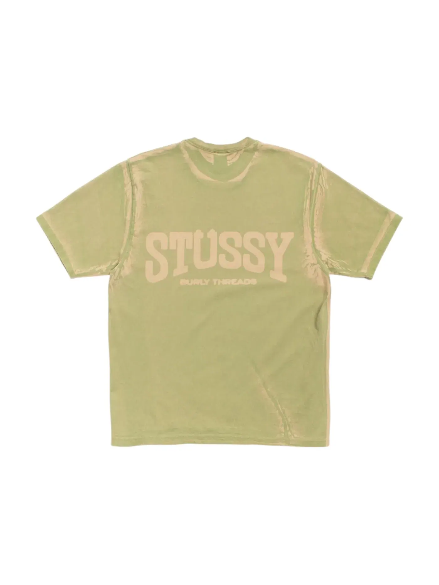 Мужская футболка с каменной стиркой Stussy Burly Stone Washed Tee — изображение 2 из 2, хаки