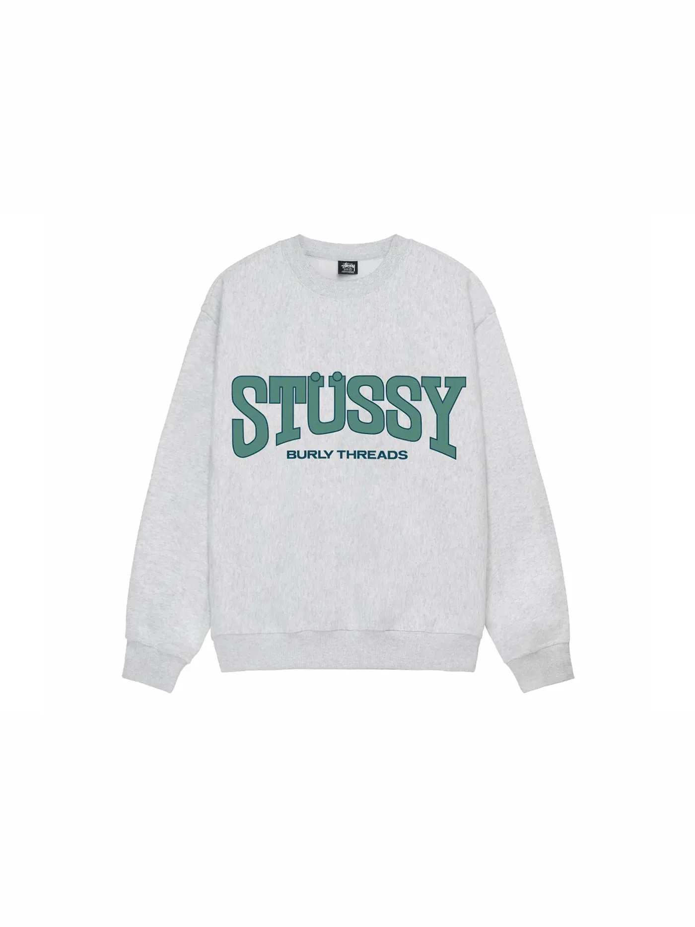 Мужской свитшот с длинным рукавом Crew Stussy — изображение 1 из 2, пепельный вереск