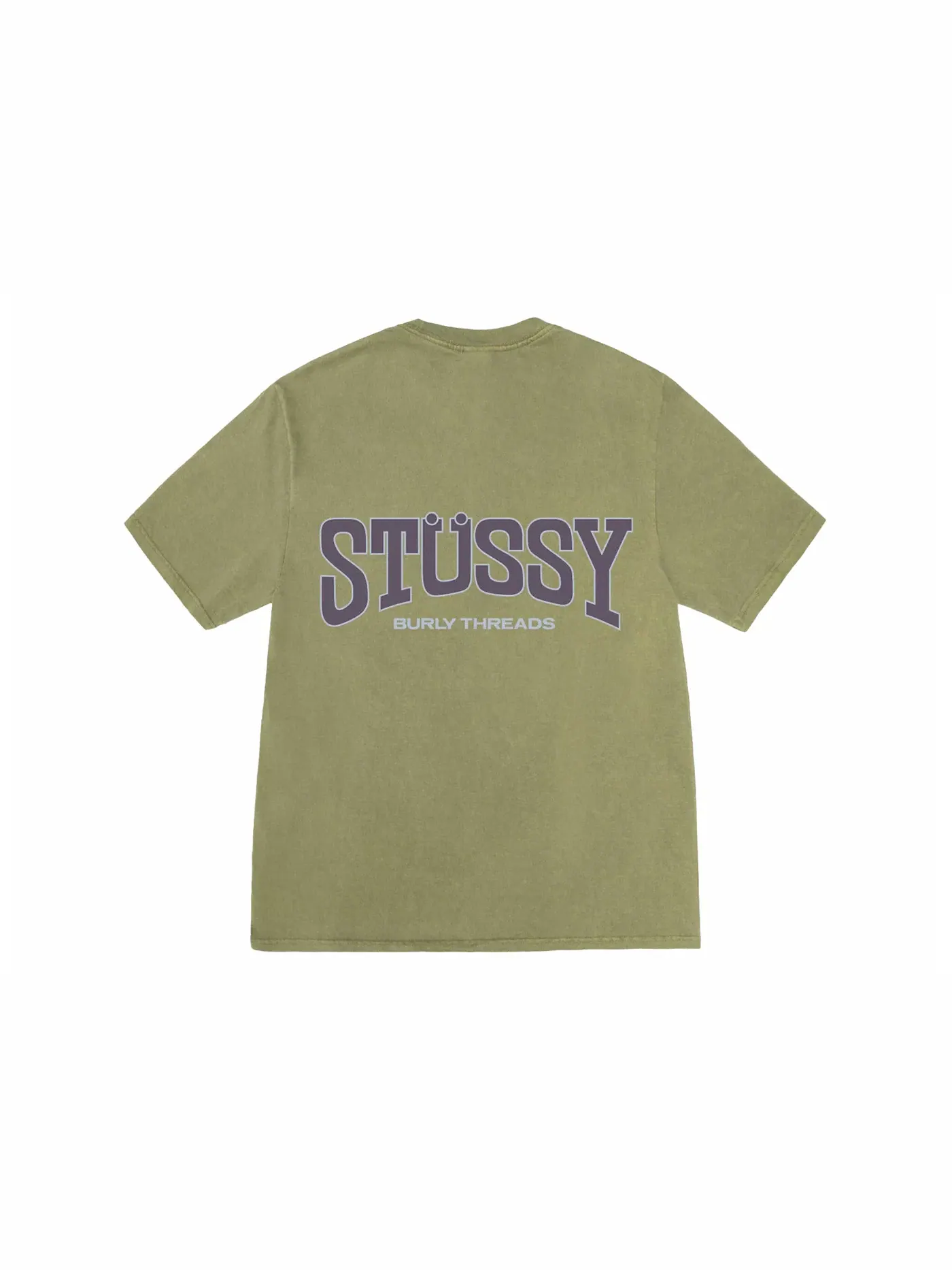 Мужская футболка с пигментным окрашиванием Tee Stussy — изображение 2 из 2, оливковый