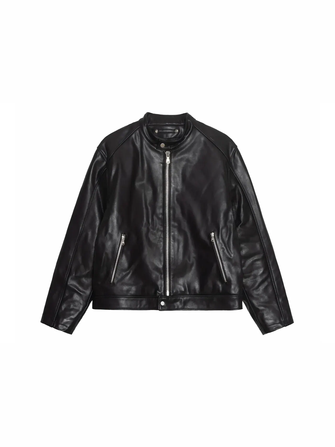 Мужская кожаная куртка Cafe Racer Stussy — изображение 1 из 2, черный