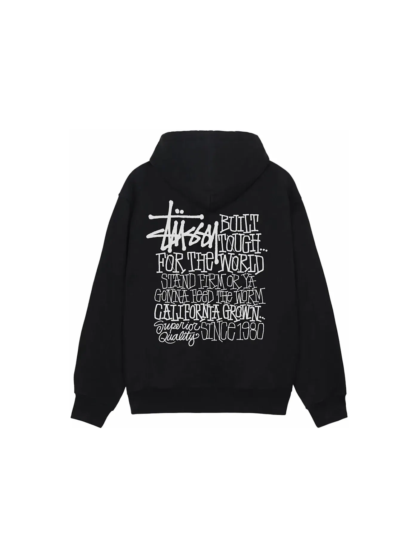 Мужской худи с принтом Stussy Hoodie — изображение 1 из 2, черный