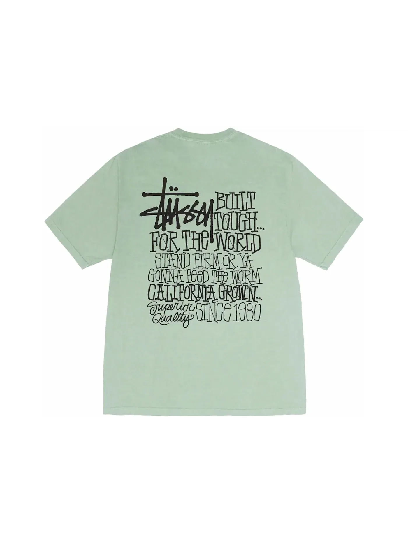 Мужская футболка с пигментным окрашиванием Stussy Tee — изображение 1 из 2, серый