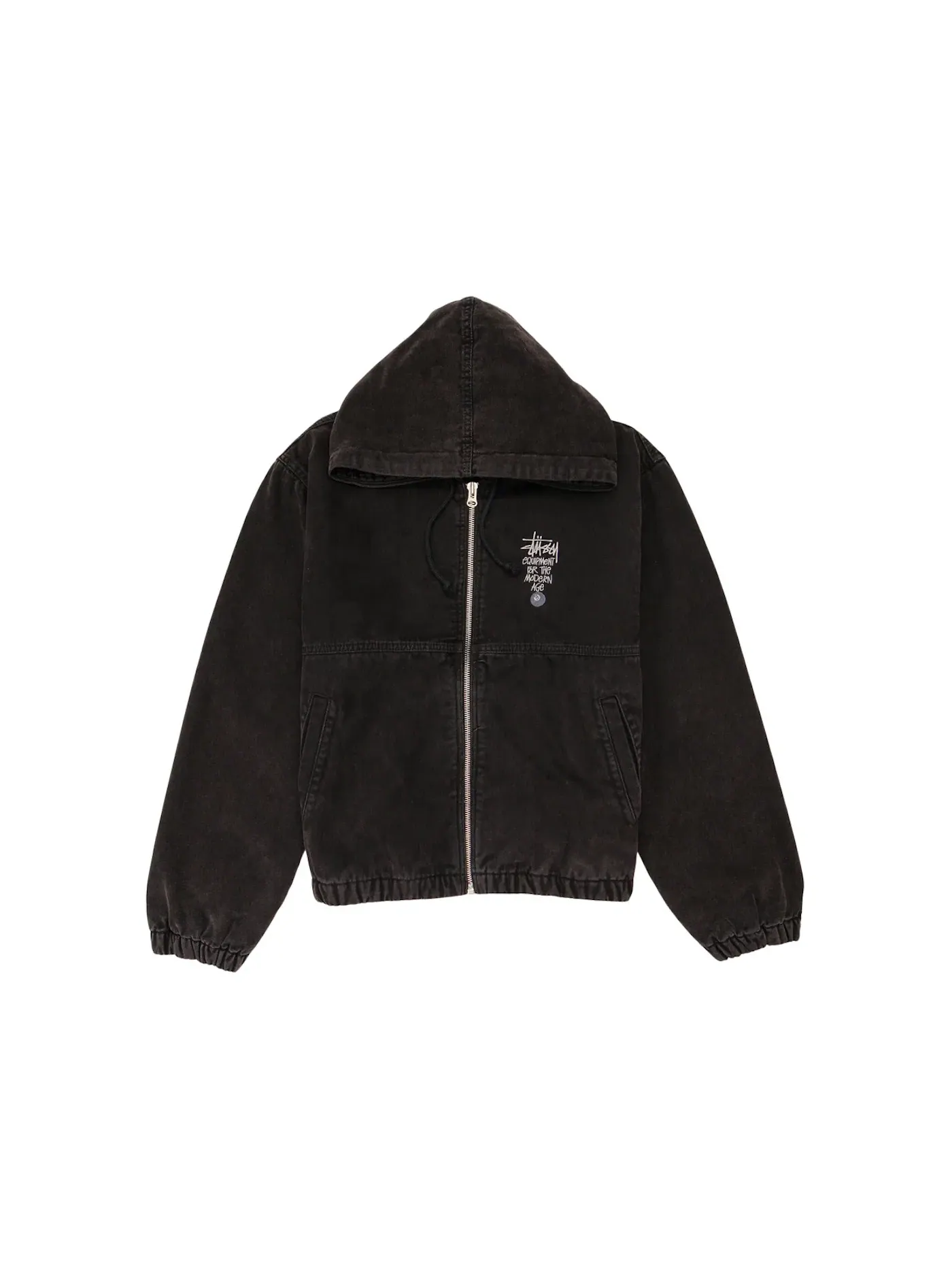 Мужская утепленная куртка-бомбер с принтом Stussy — изображение 1 из 2, черный