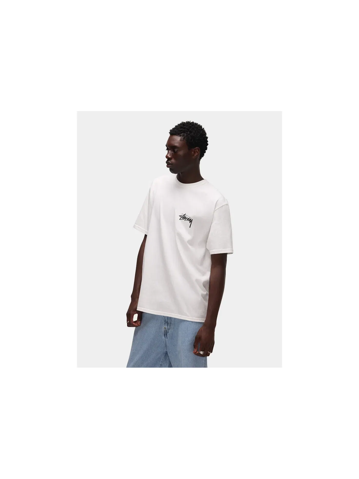 Мужская футболка с принтом Tee Stussy — изображение 4 из 6, белый