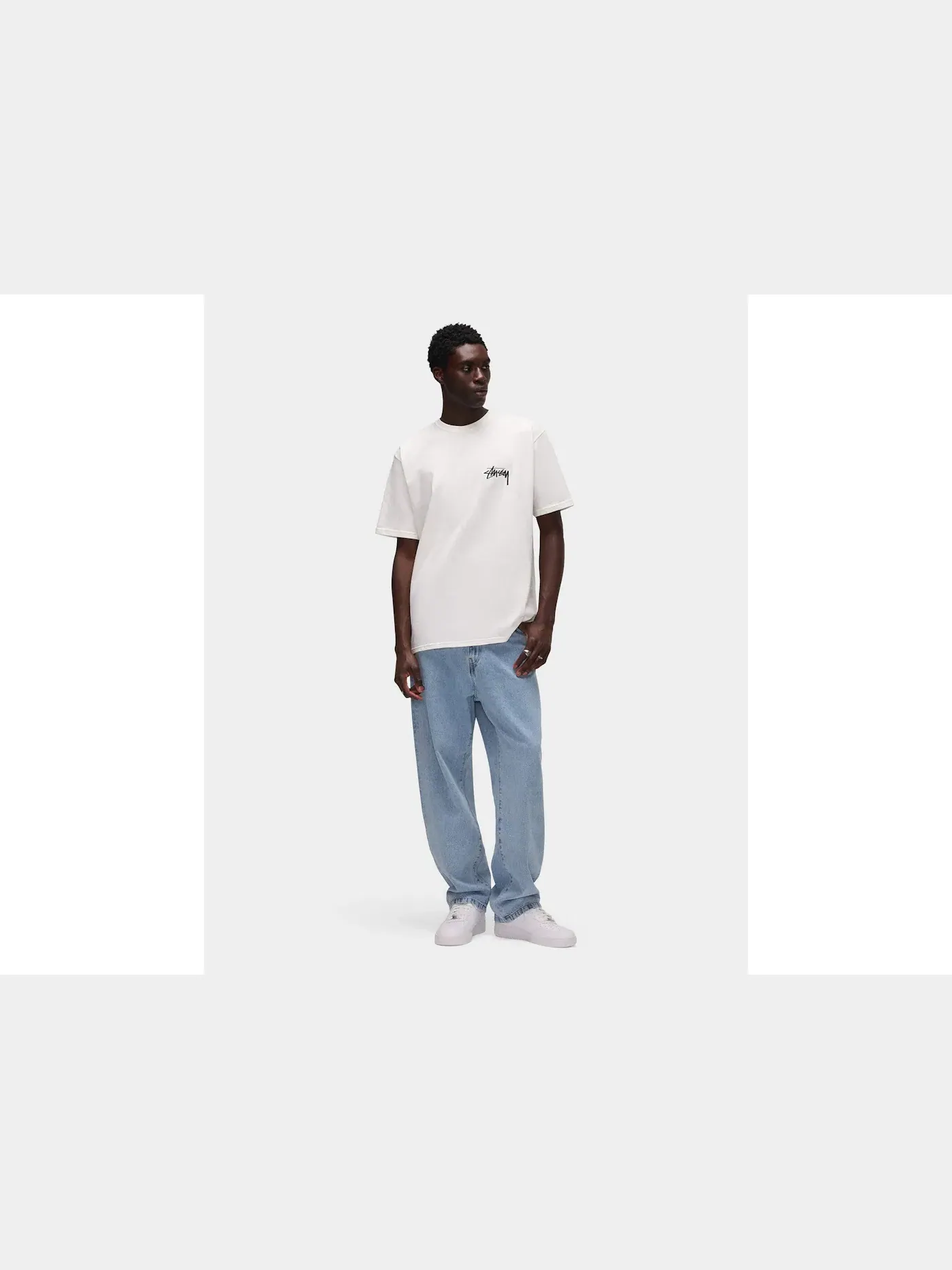 Мужская футболка с принтом Tee Stussy — изображение 6 из 6, белый