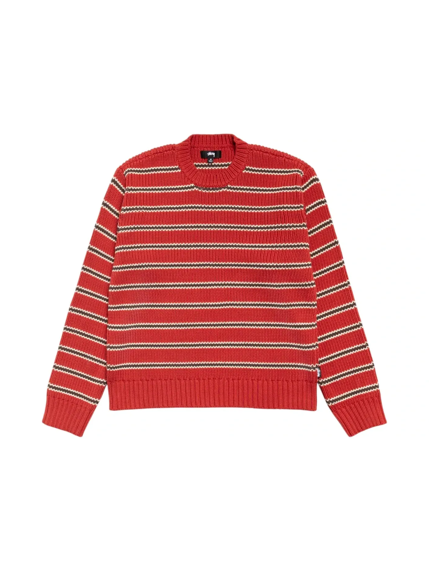 Мужской свитер с крупными полосами Stussy — изображение 1 из 2, кирпич