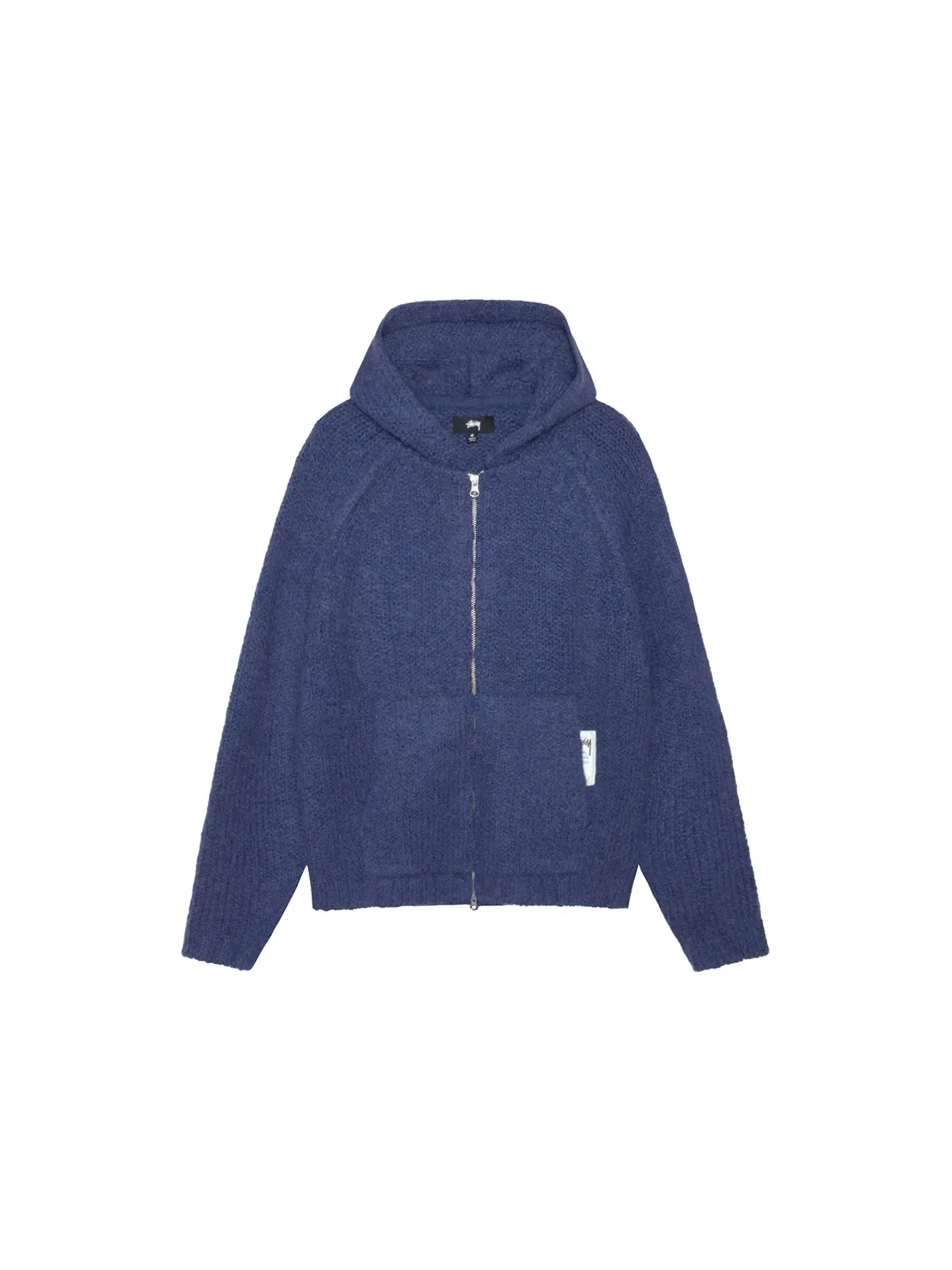 Мужской худи с молнией Chunky Knit Zip Hoodie Stussy — изображение 1 из 2, синий
