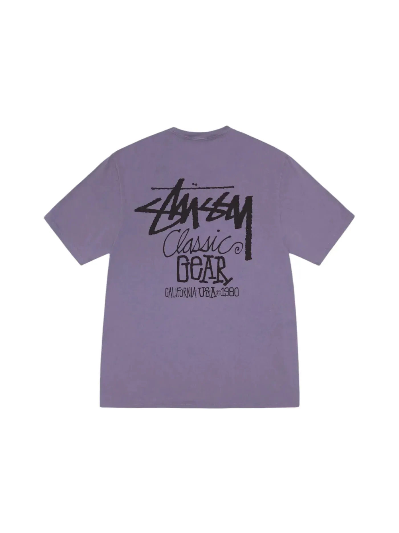 Мужская футболка с пигментным окрашиванием Tee Stussy — изображение 1 из 2, фиолетовый