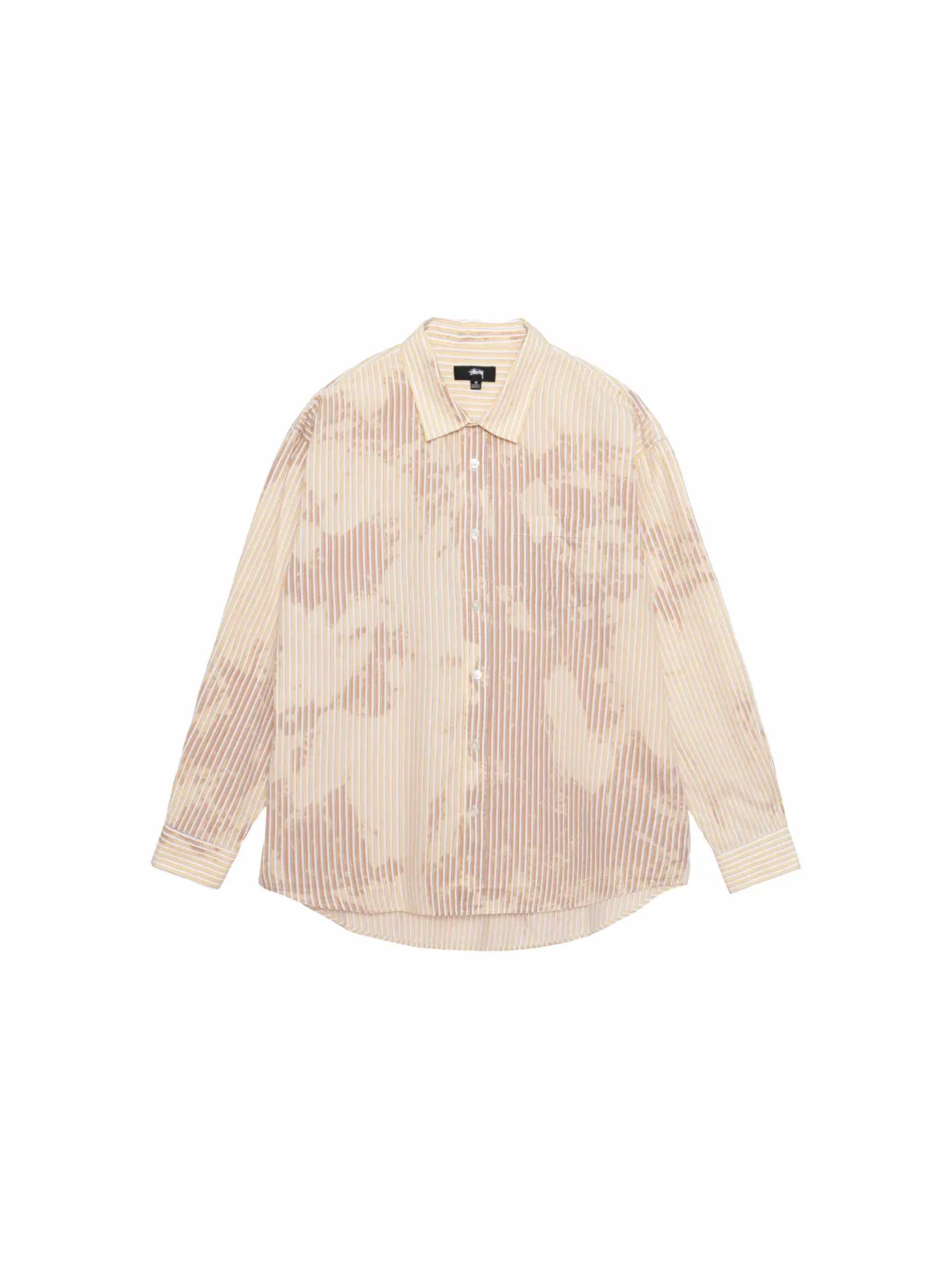 Мужская рубашка с длинным рукавом из поплина Shirt Stussy — изображение 1 из 2, бежевый